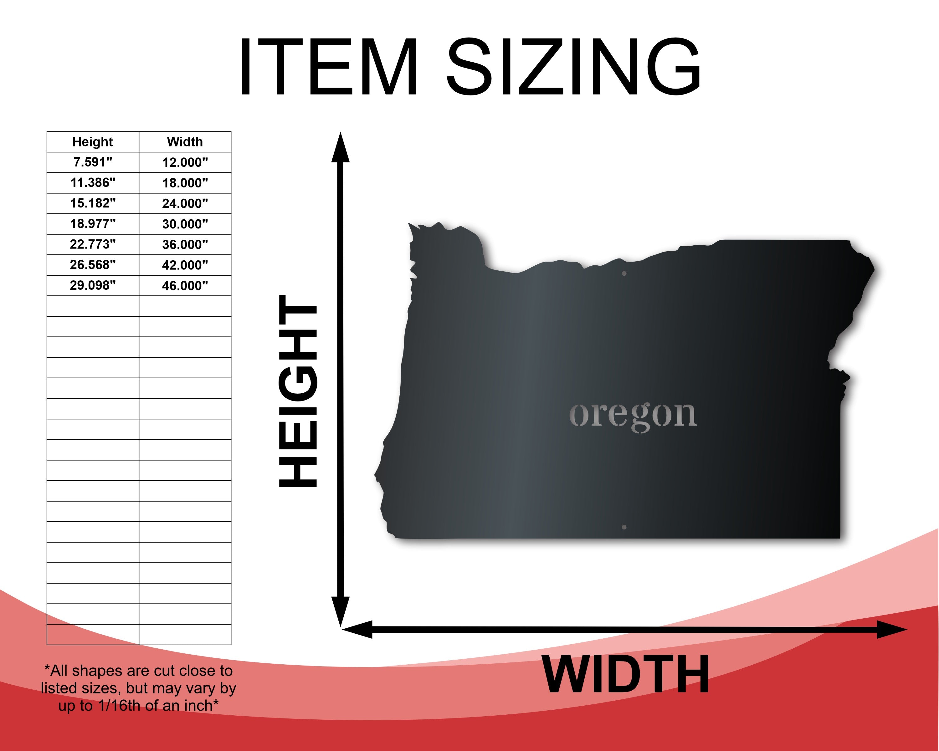 Customizable Metal Wall Art - 14 Color Options - Metal US State Sign Representing Oregon