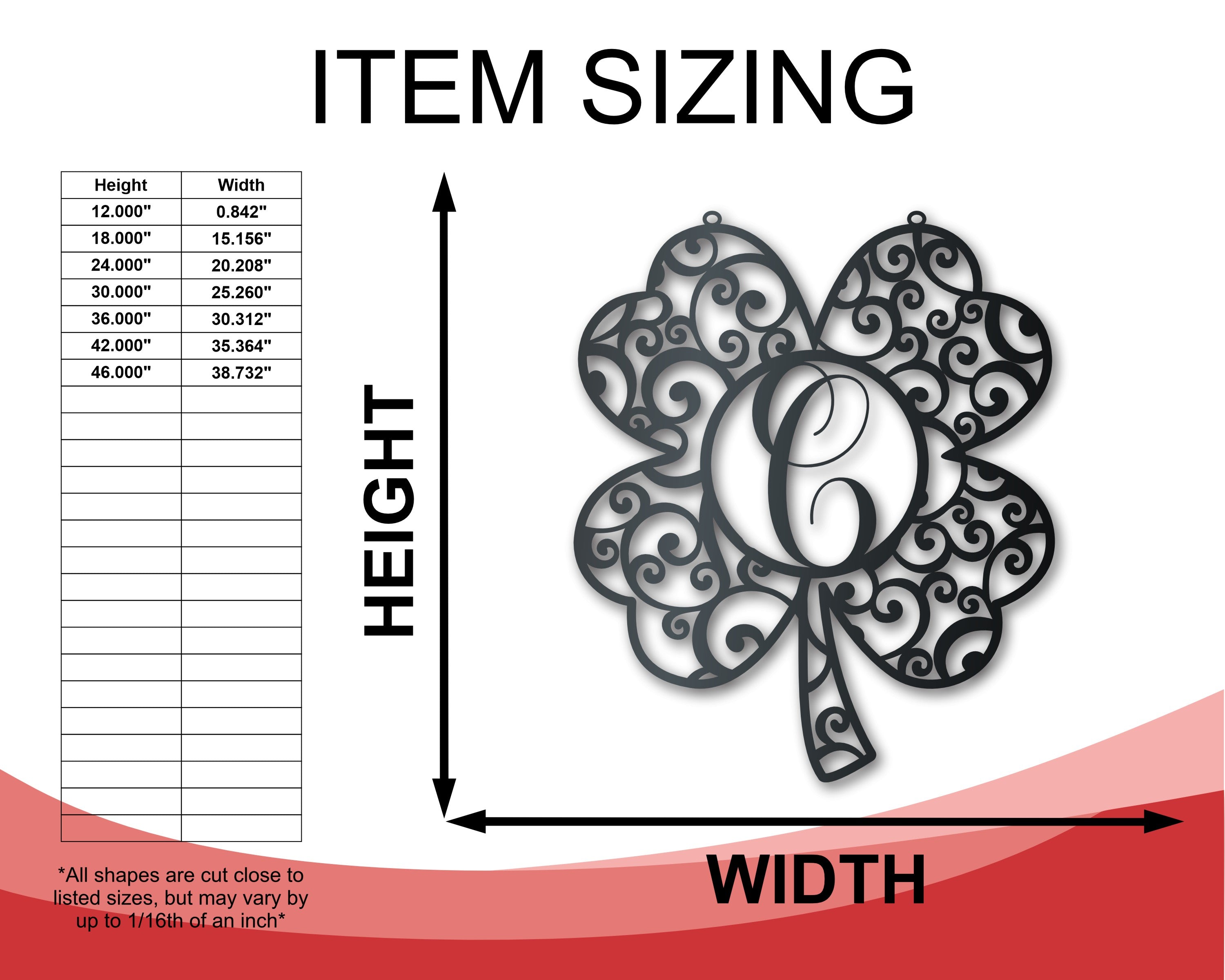 Metal Family Monogram Shamrock Wall Art Decor - Metal St Patrick's Day Decorative Sign with 14 Color Choices