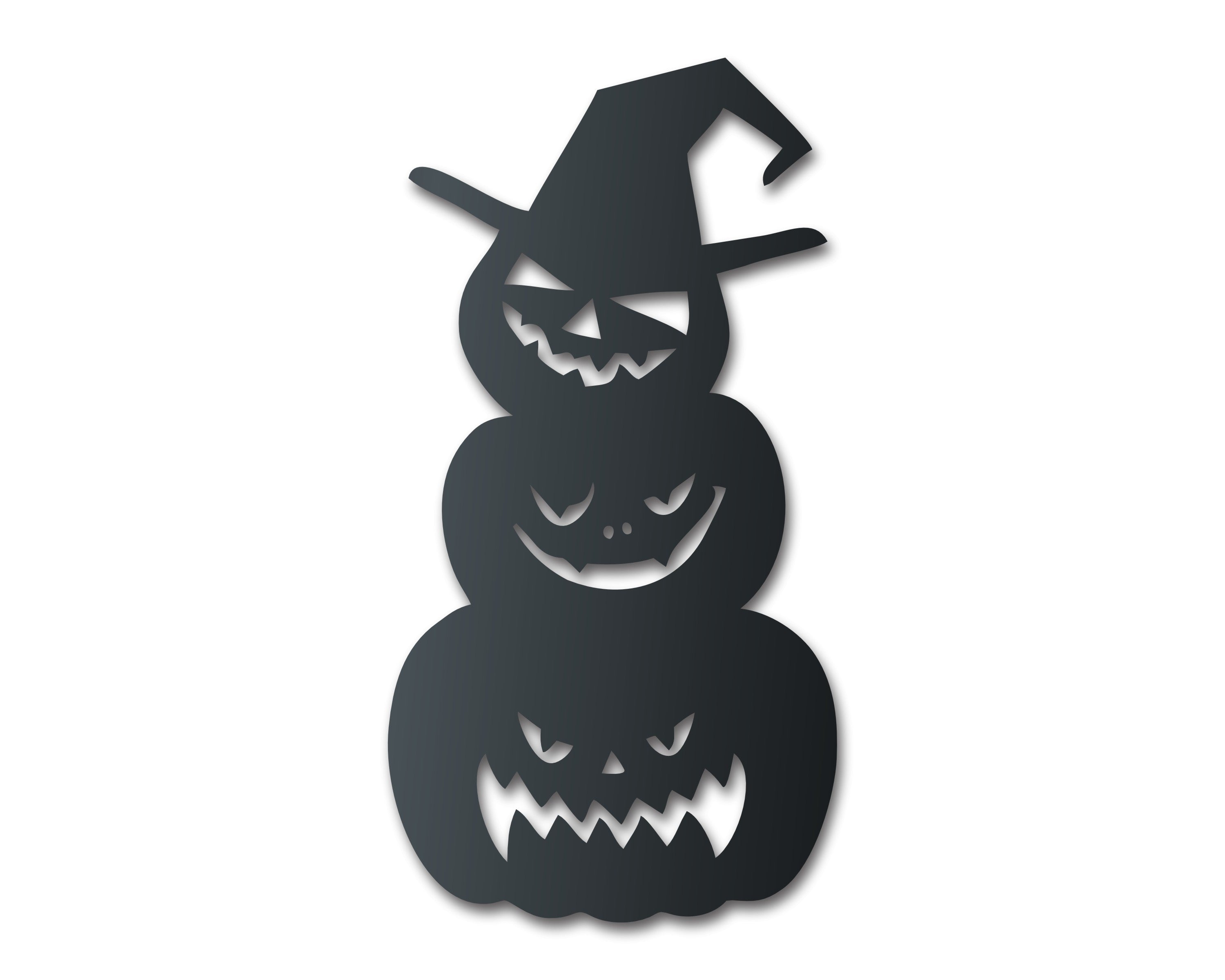Customizable Metal Scary Pumpkin Stack Wall Art for Halloween Indoors or Outdoors | 36 Inches | 20+ Colors