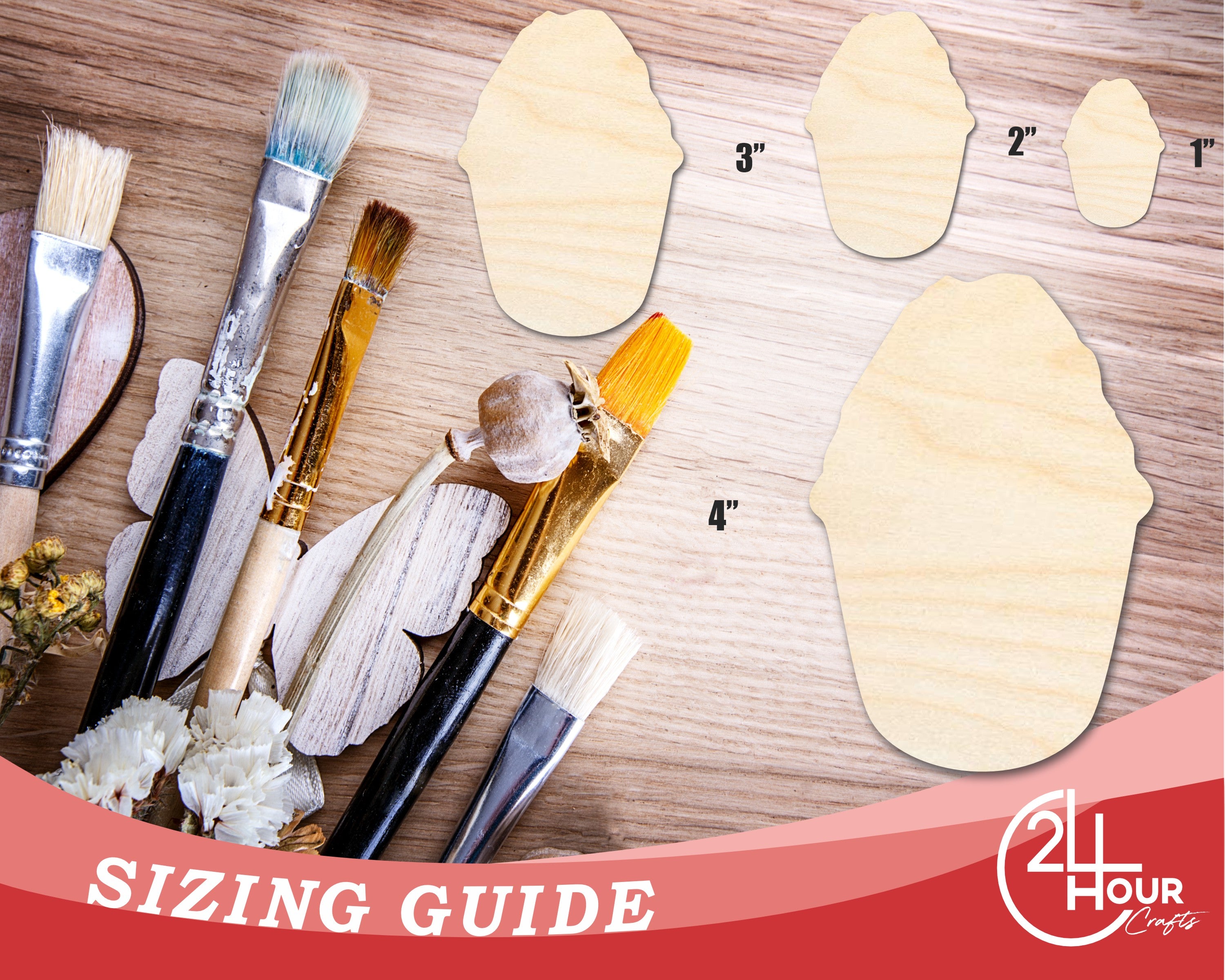 Unfinished DIY Italian Shaved Ice Shape Craft Cutouts with Up to 46 DIY Options