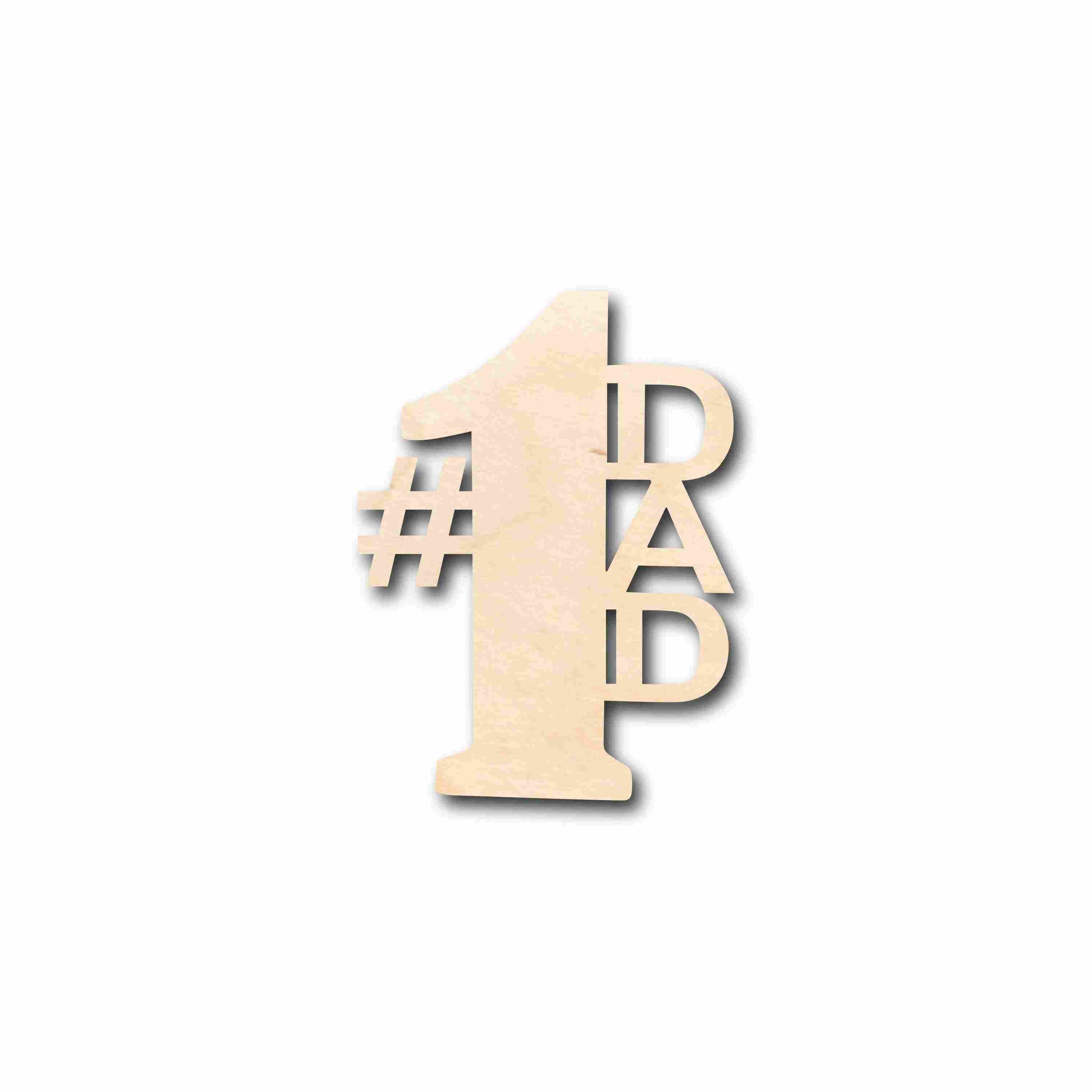 DIY Handmade Craft - Unfinished Wood Cutout for #1 Dad Father's Day Decor