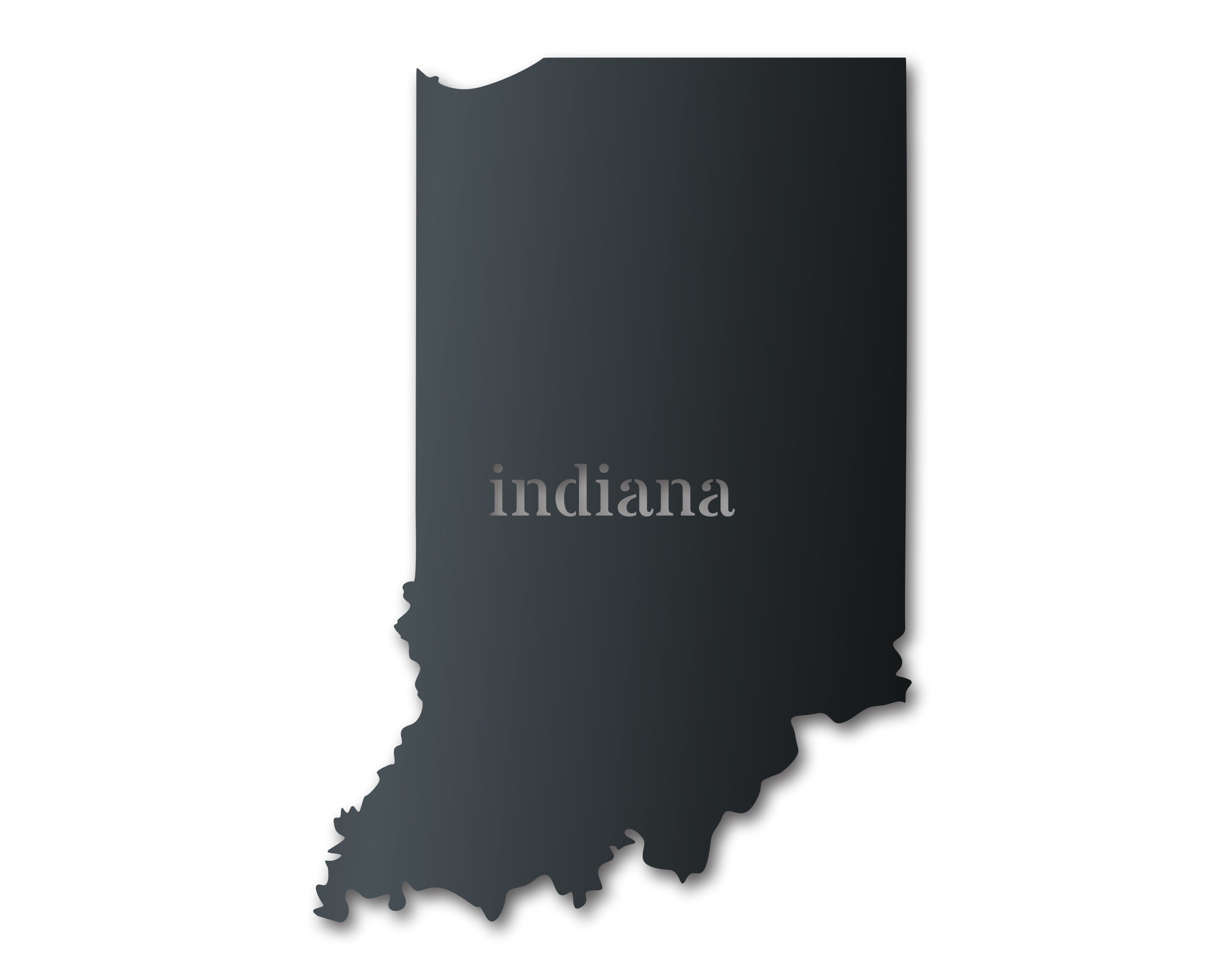 Customizable Metal Indiana Wall Art - 14 Color Choices, 12 - 46 Inches