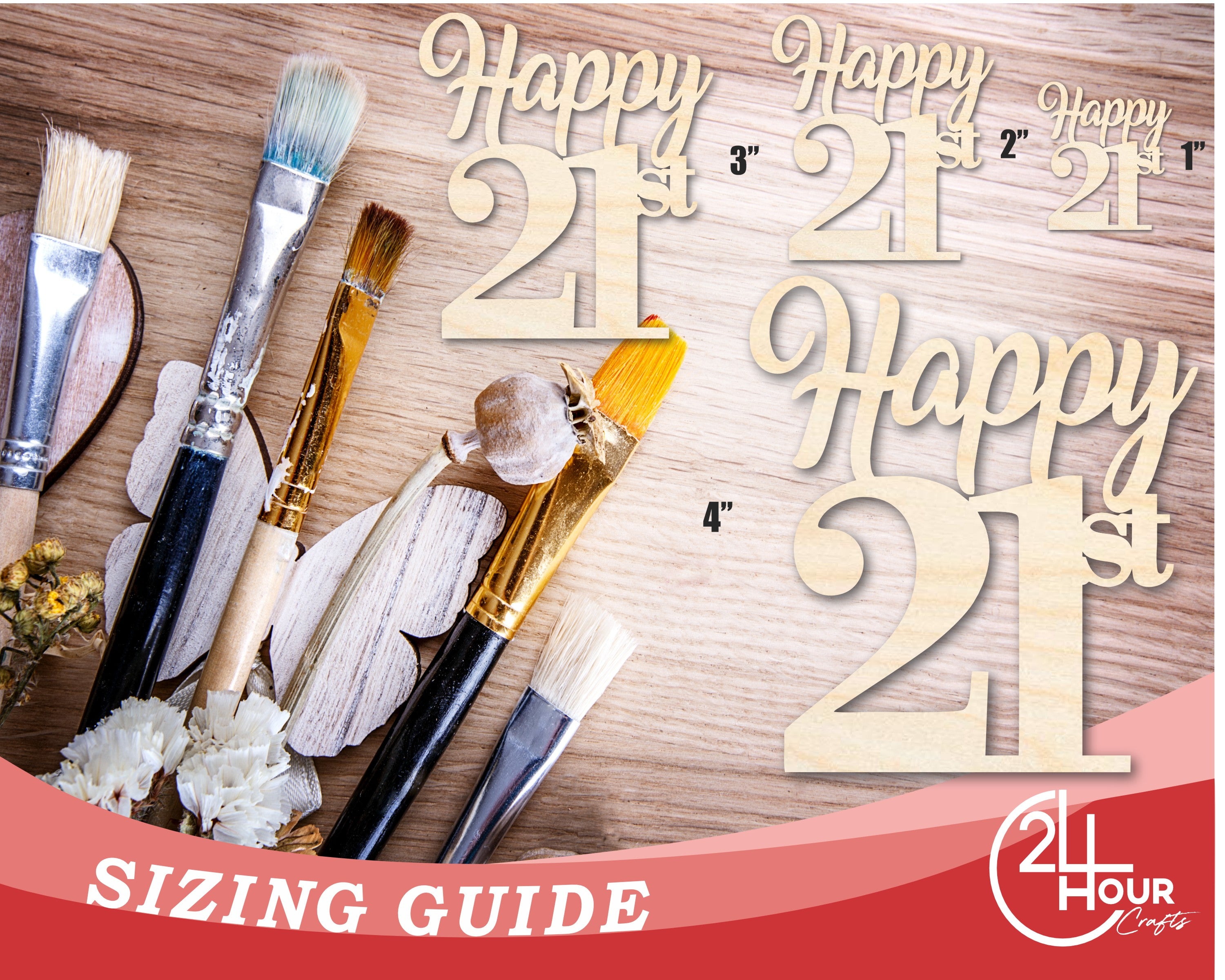 DIY Unfinished Happy 21st Shape Cutouts up to 46 DIY Crafts