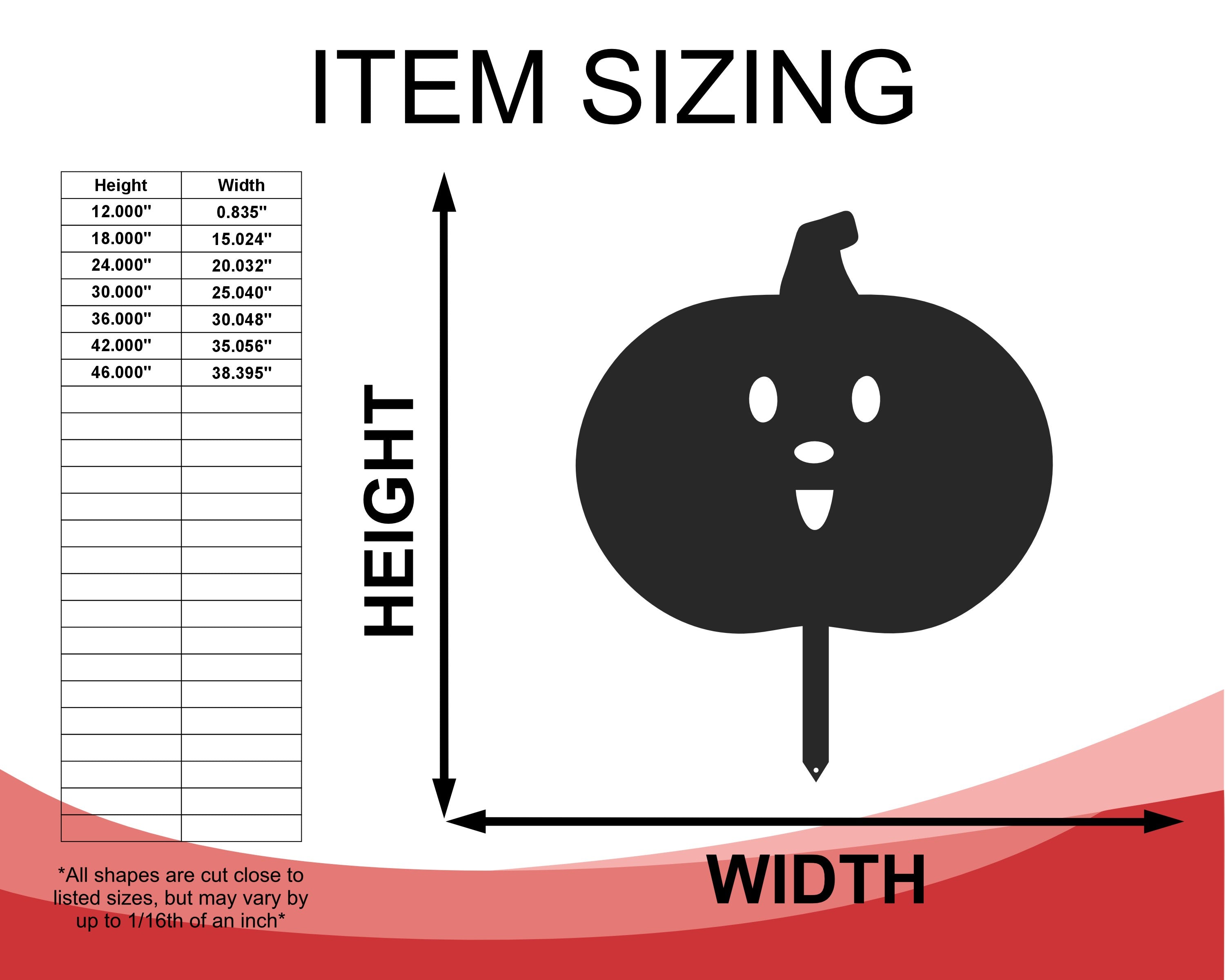 Decorative Metal Halloween Pumpkin Garden Stakes - Set of Three with Heights Up to 46 Inches and More Than 20 Color Choices