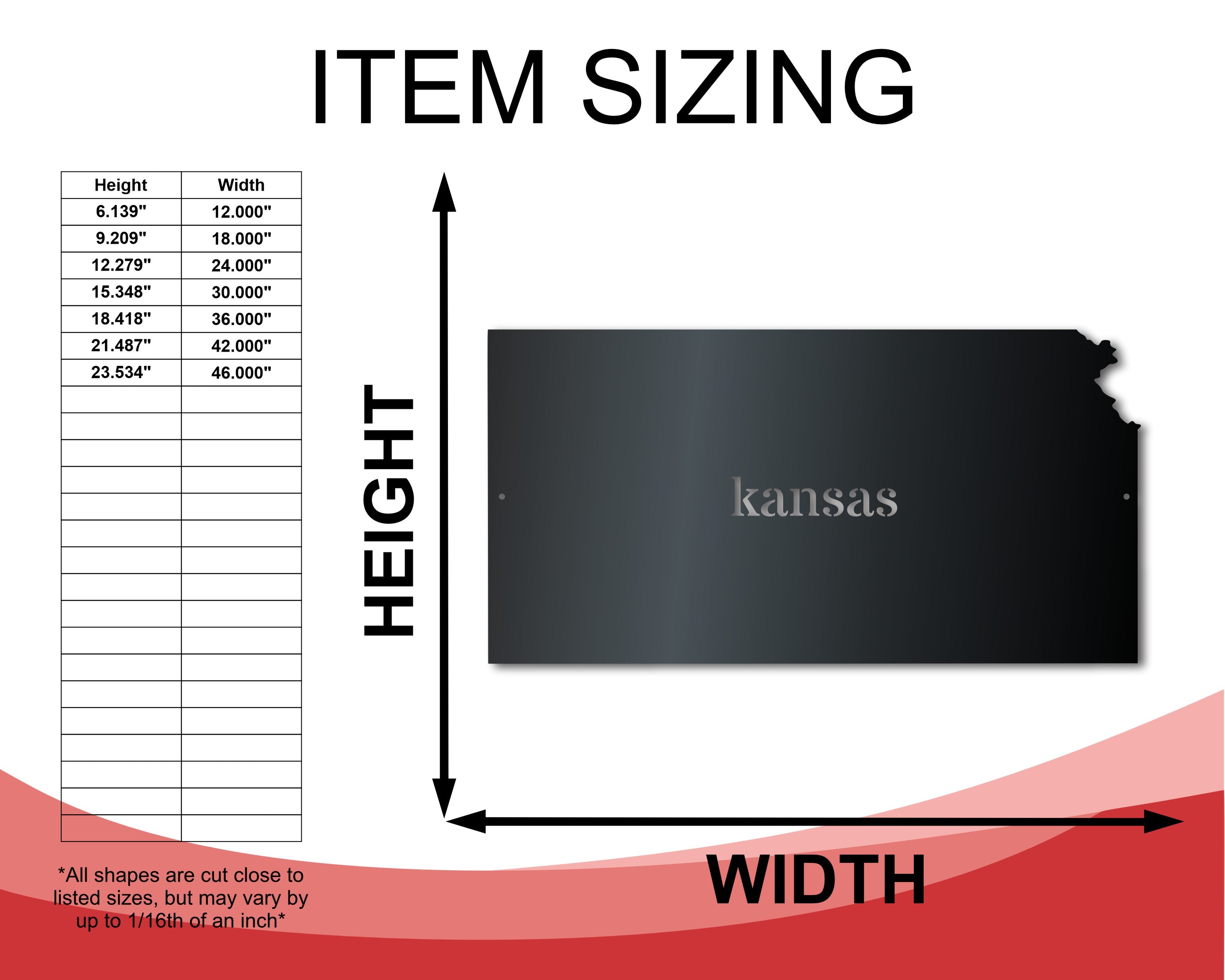 Customizable Metal US Kansas State Wall Art with 14 Color Choices