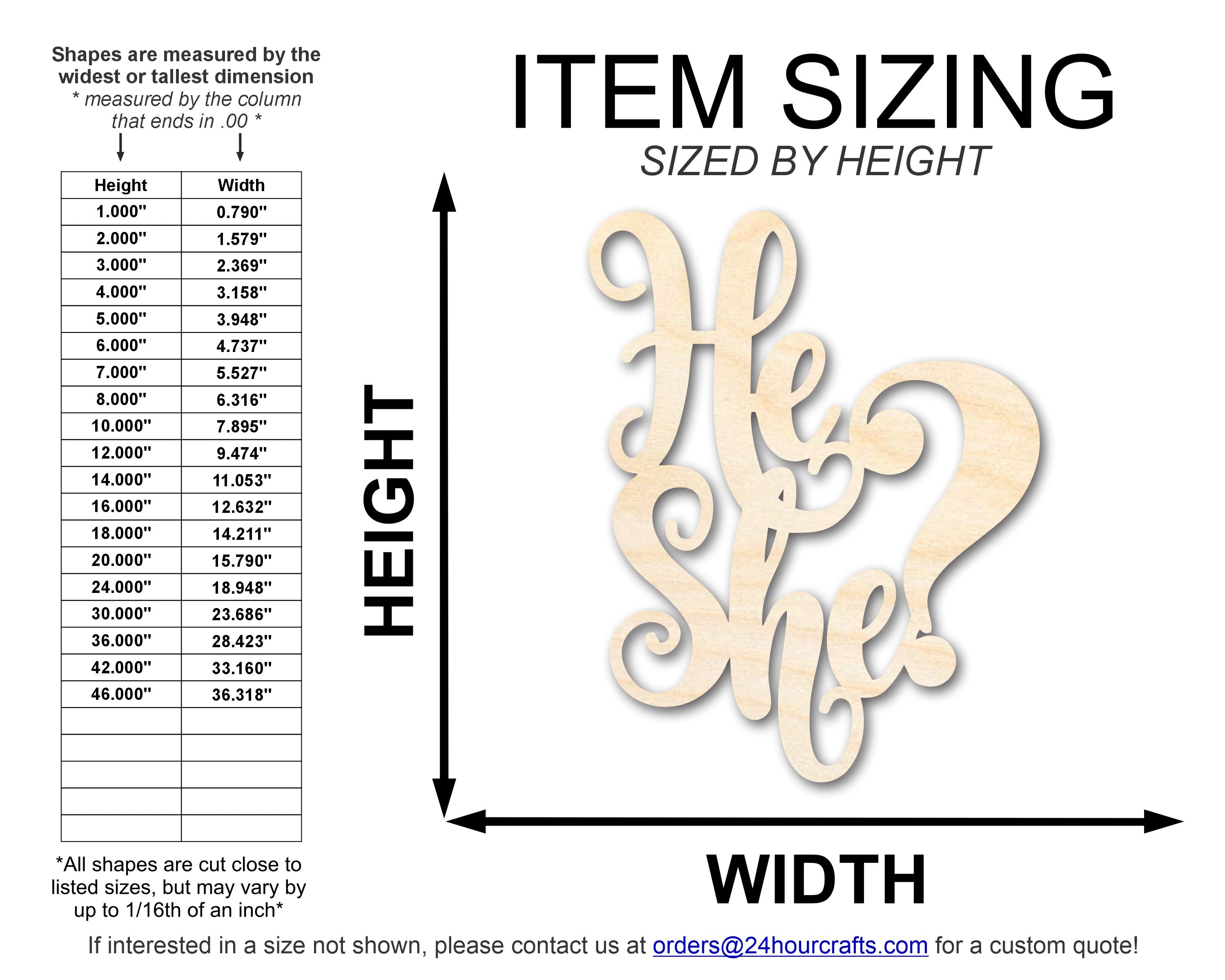 DIY Unfinished He-She Sign Shape Cutouts - Up to 46 Pieces for Your Crafting