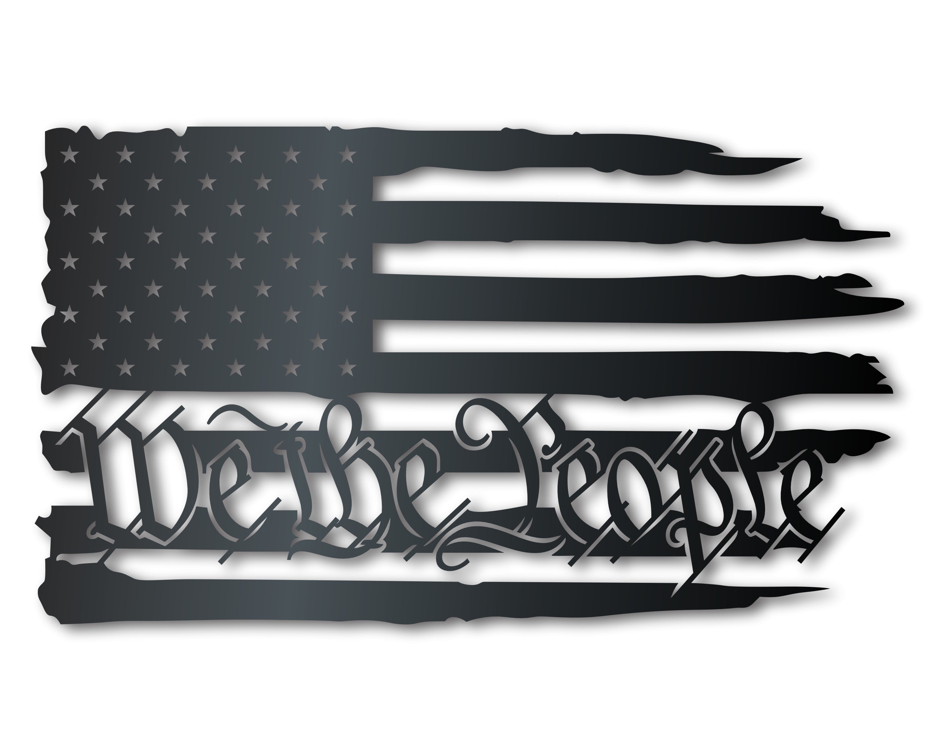 Stunning Metal 'We the People' USA Flag Wall Art Decor for Indoor and Outdoor Spaces with Up to 36 Inches Size and Over 20 Diverse Color Choices