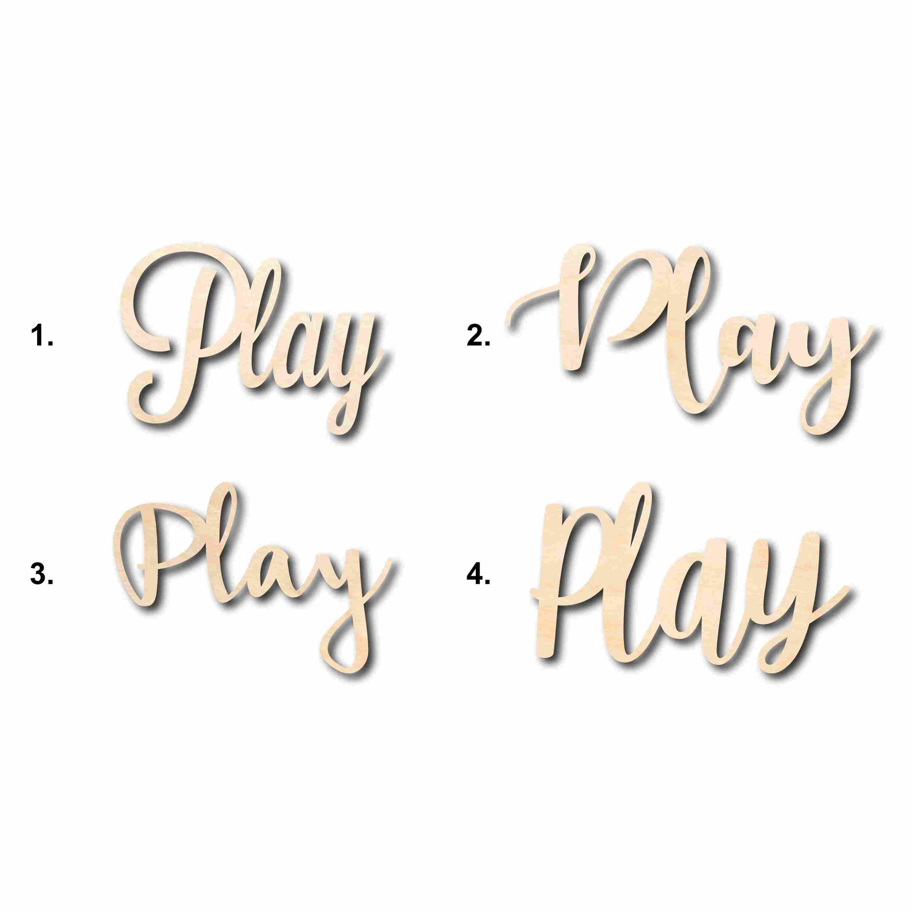 Unfinished Wood Cutout Play Sign for DIY Home Decor Crafting