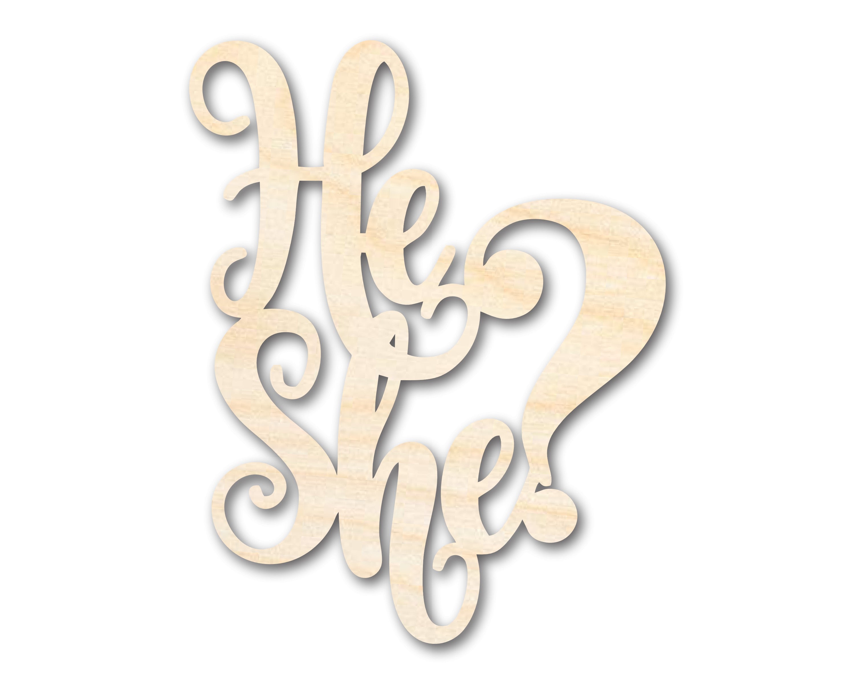 DIY Unfinished He-She Sign Shape Cutouts - Up to 46 Pieces for Your Crafting