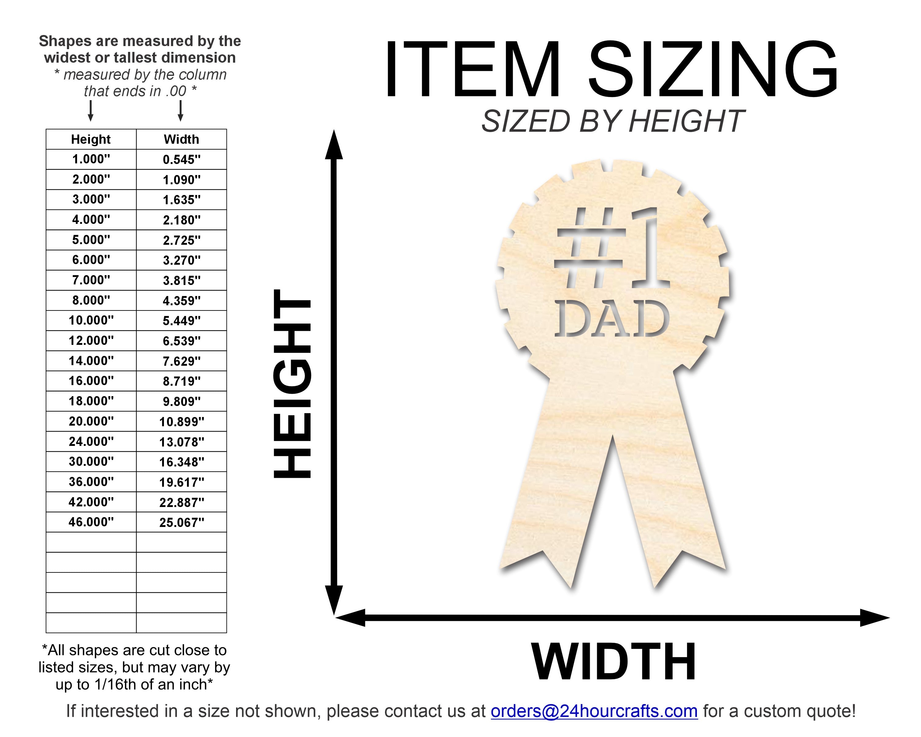 Unfinished Dad Ribbon - Shaped DIY Craft Cutouts, Ideal for Up to 46 DIY Projects