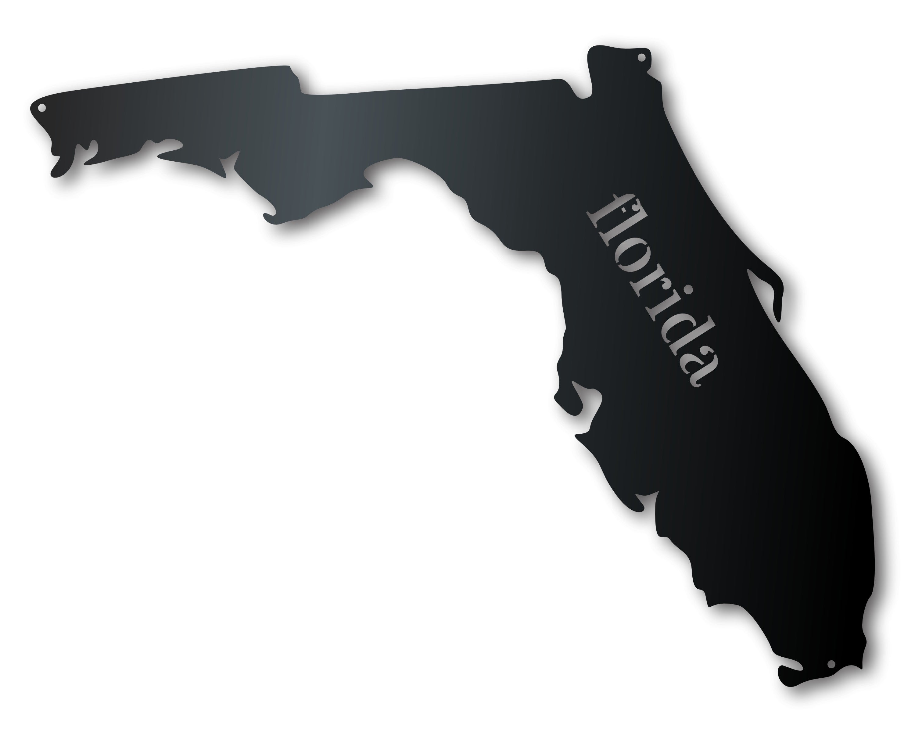 Customizable Metal Florida Wall Art - 14 Color Choices, 12 - 46 Inches