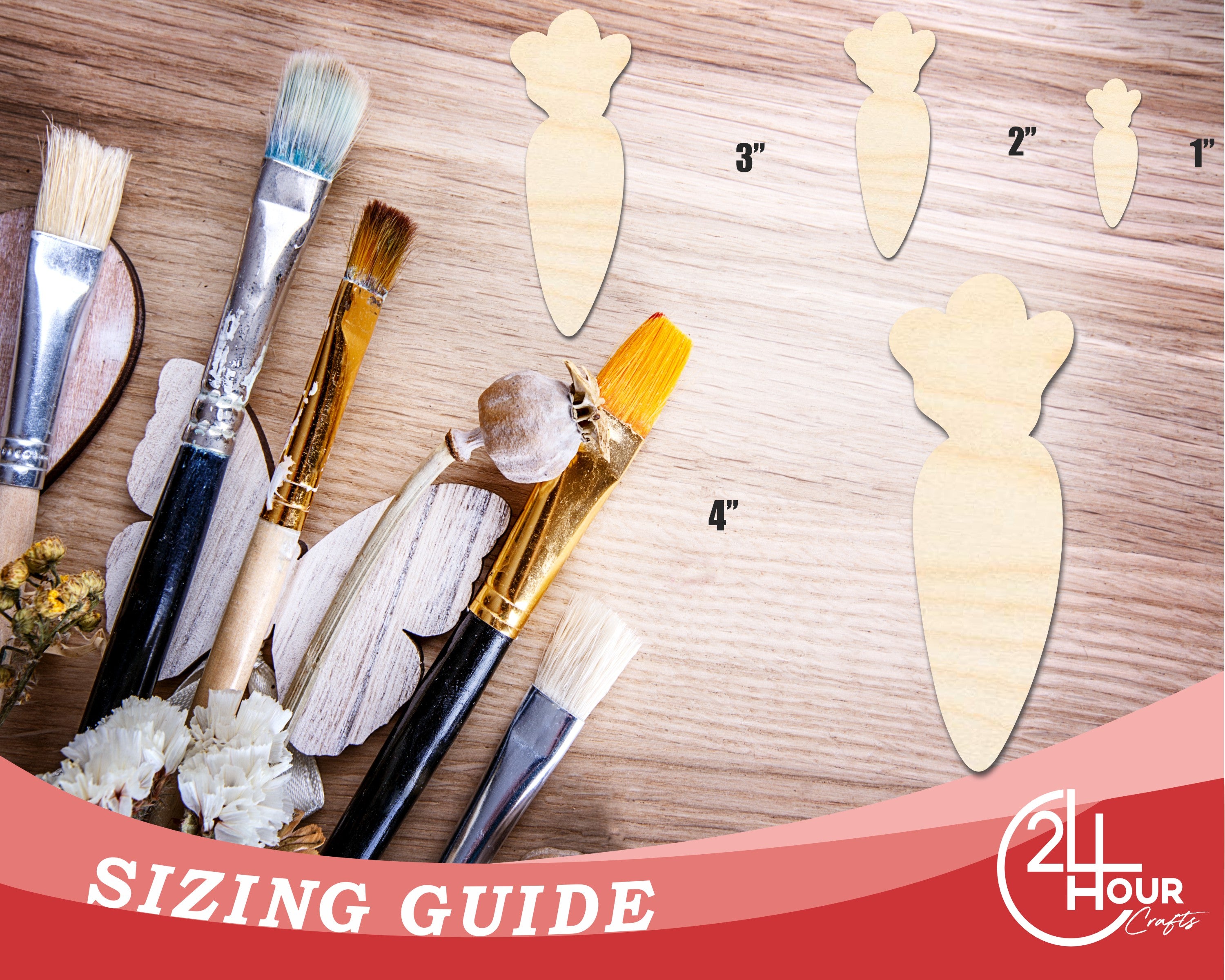 DIY Easter Unfinished Cute Carrot Shape Craft Cutouts up to 46 Pieces