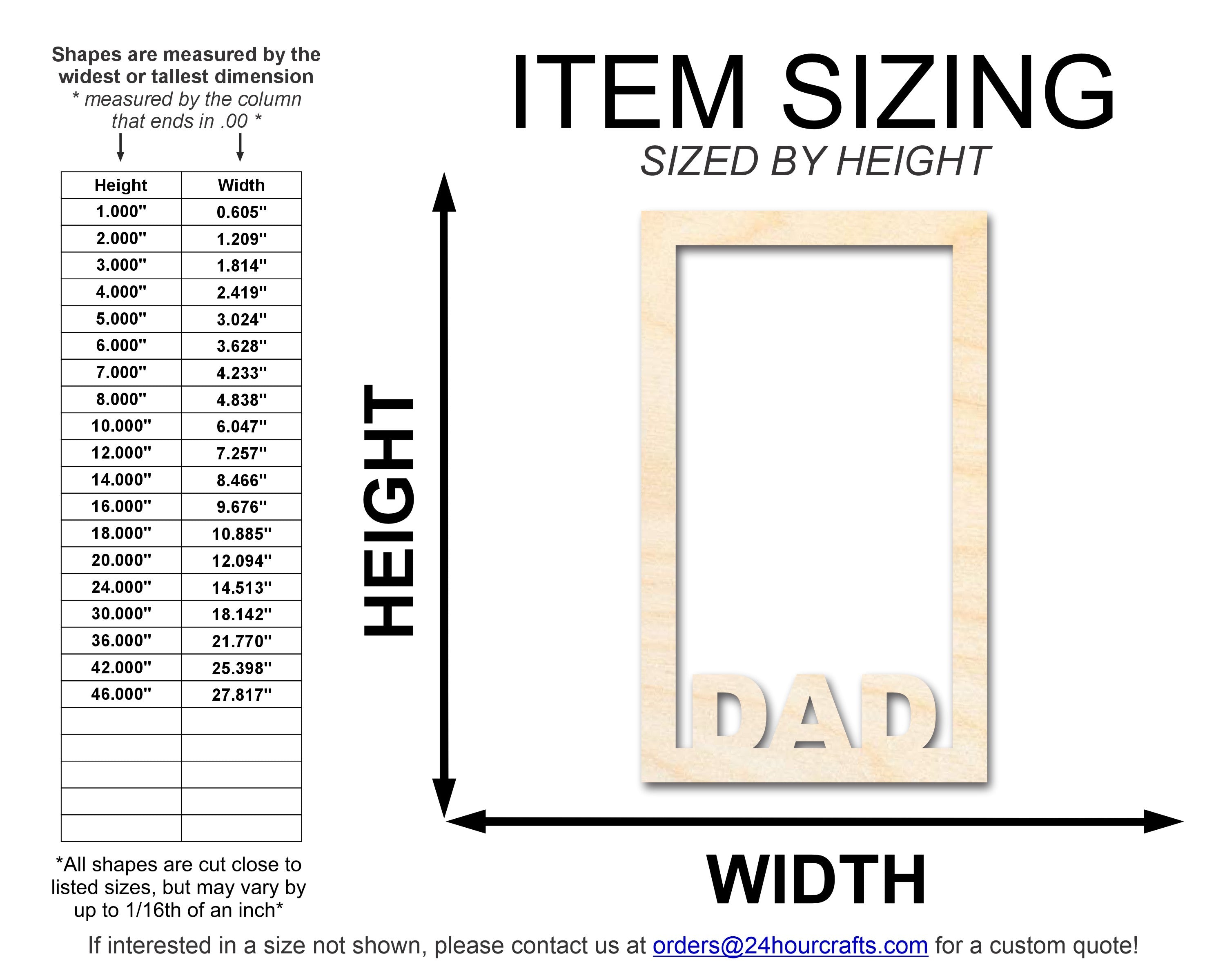 DIY Unfinished Dad Frame Cutout - Up to 46 DIY Options
