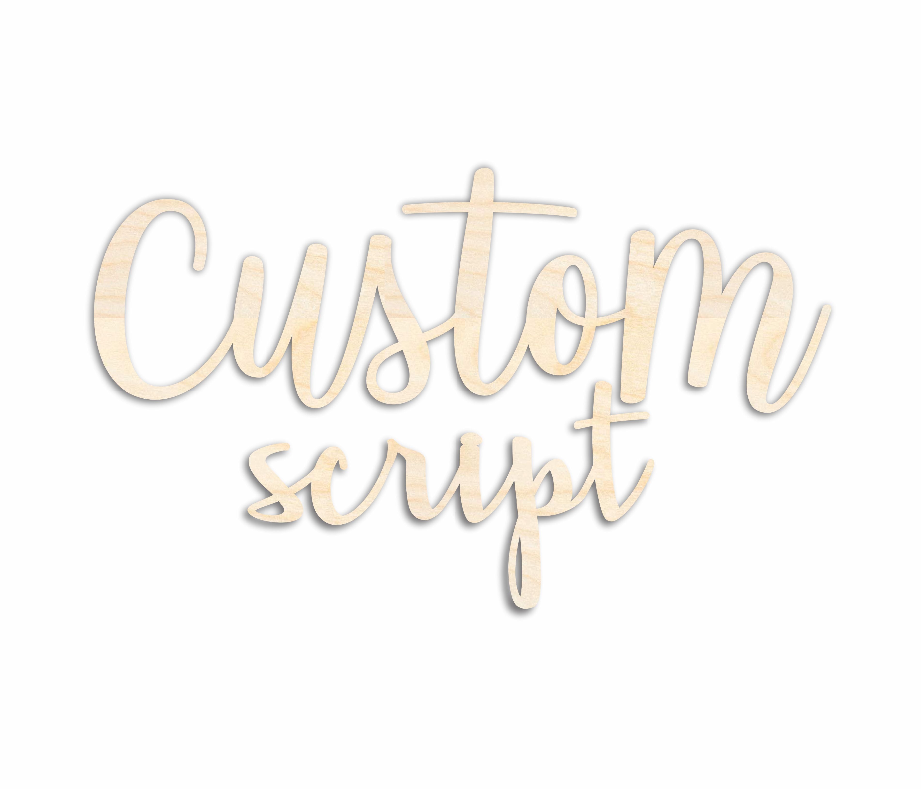 Custom Baby Nursery Script Font Wood Cutout - DIY Decor up to 48 Inches Wide