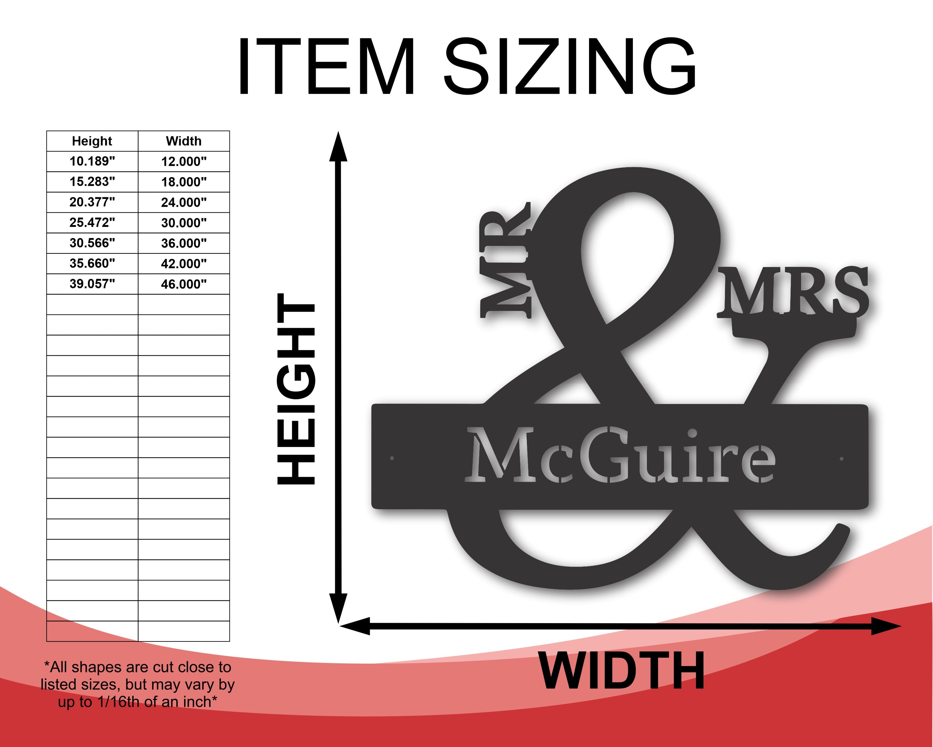 Customizable Metal Mr & Mrs Wall Art for Wedding Decor