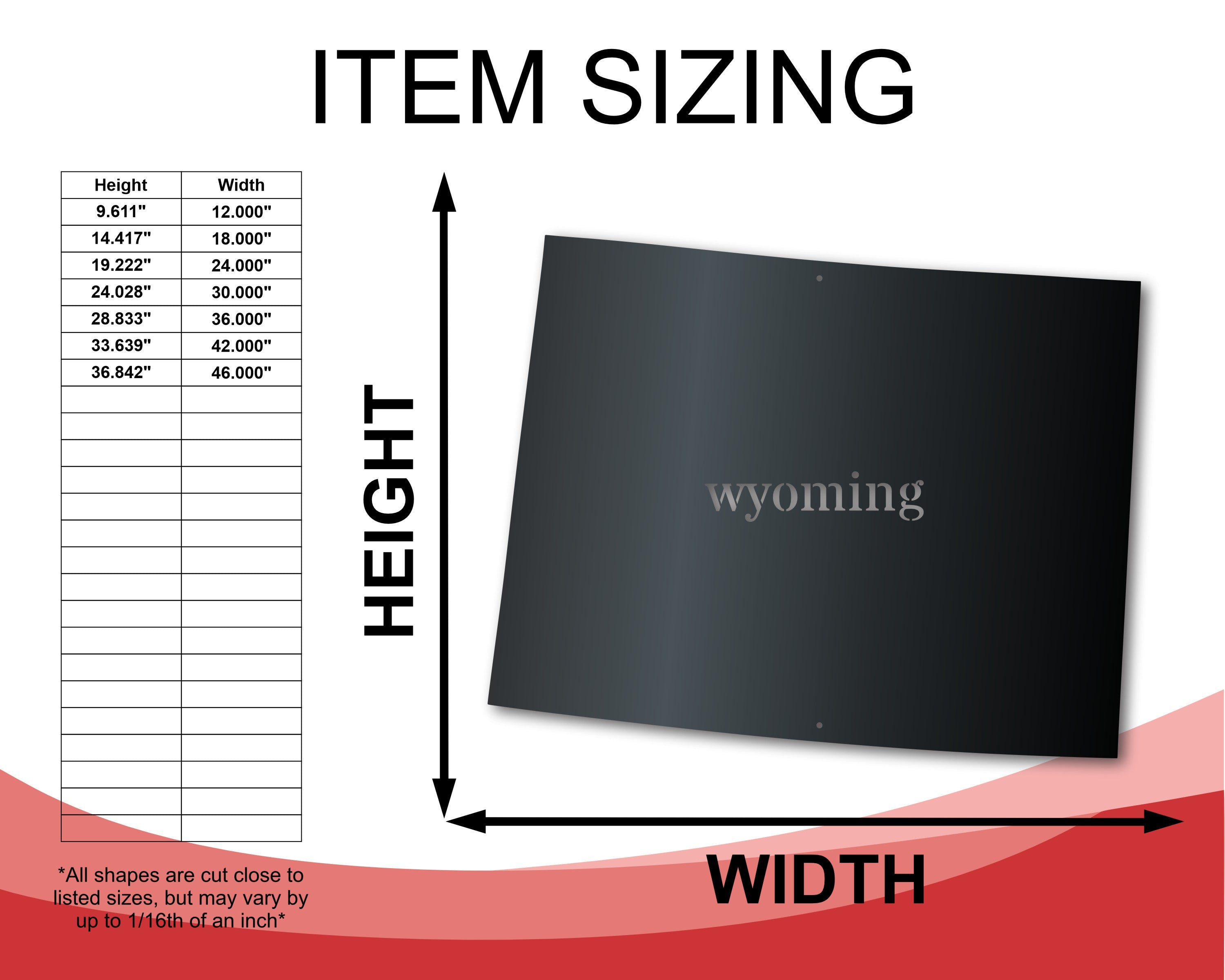Customizable Metal Wall Art of Wyoming State Sign with 14 Different Color Choices for Home Decor