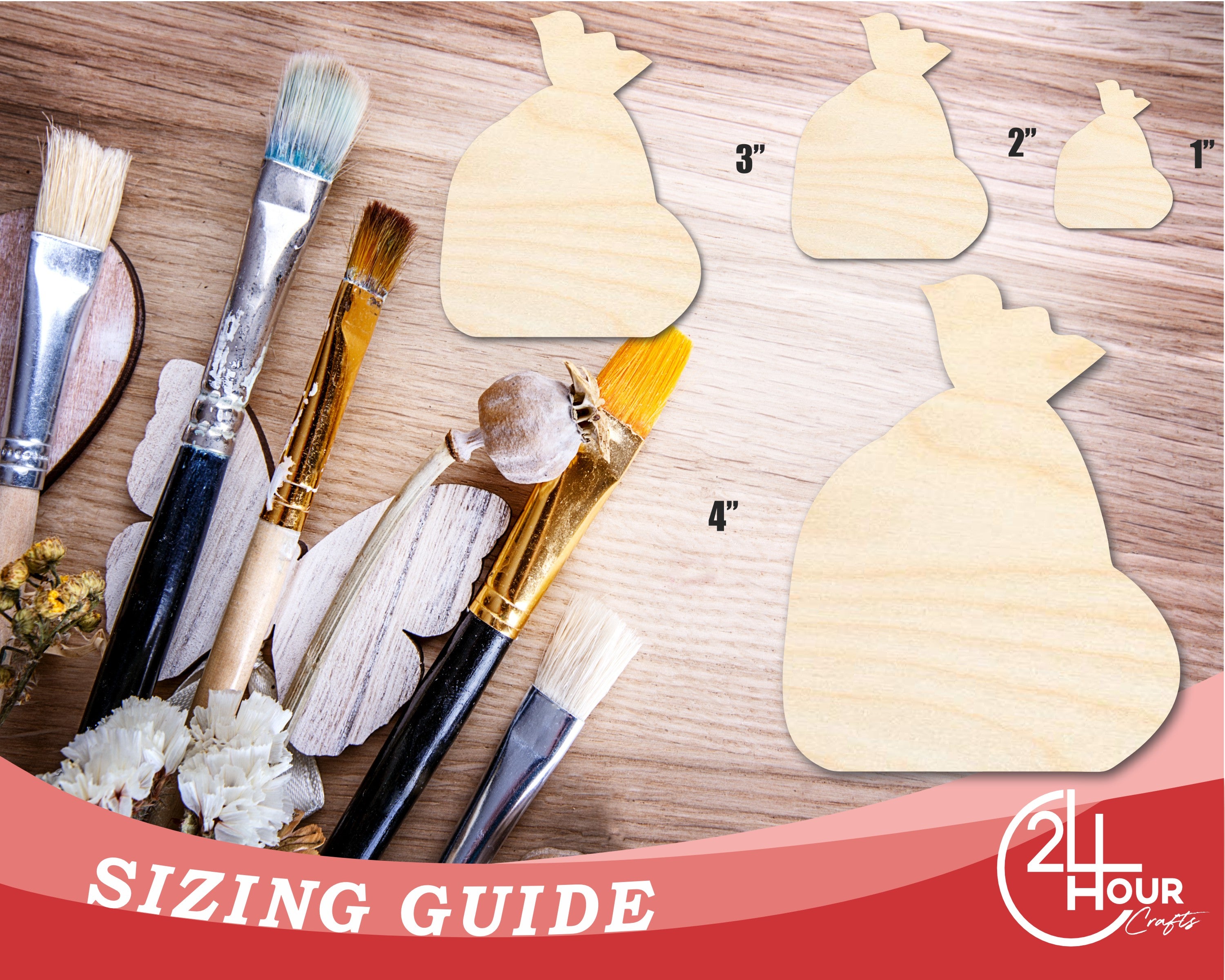 Unfinished DIY Craft Cutouts in Trash Bag Shape - Up to 46 Pieces for Do - It - Yourself Projects