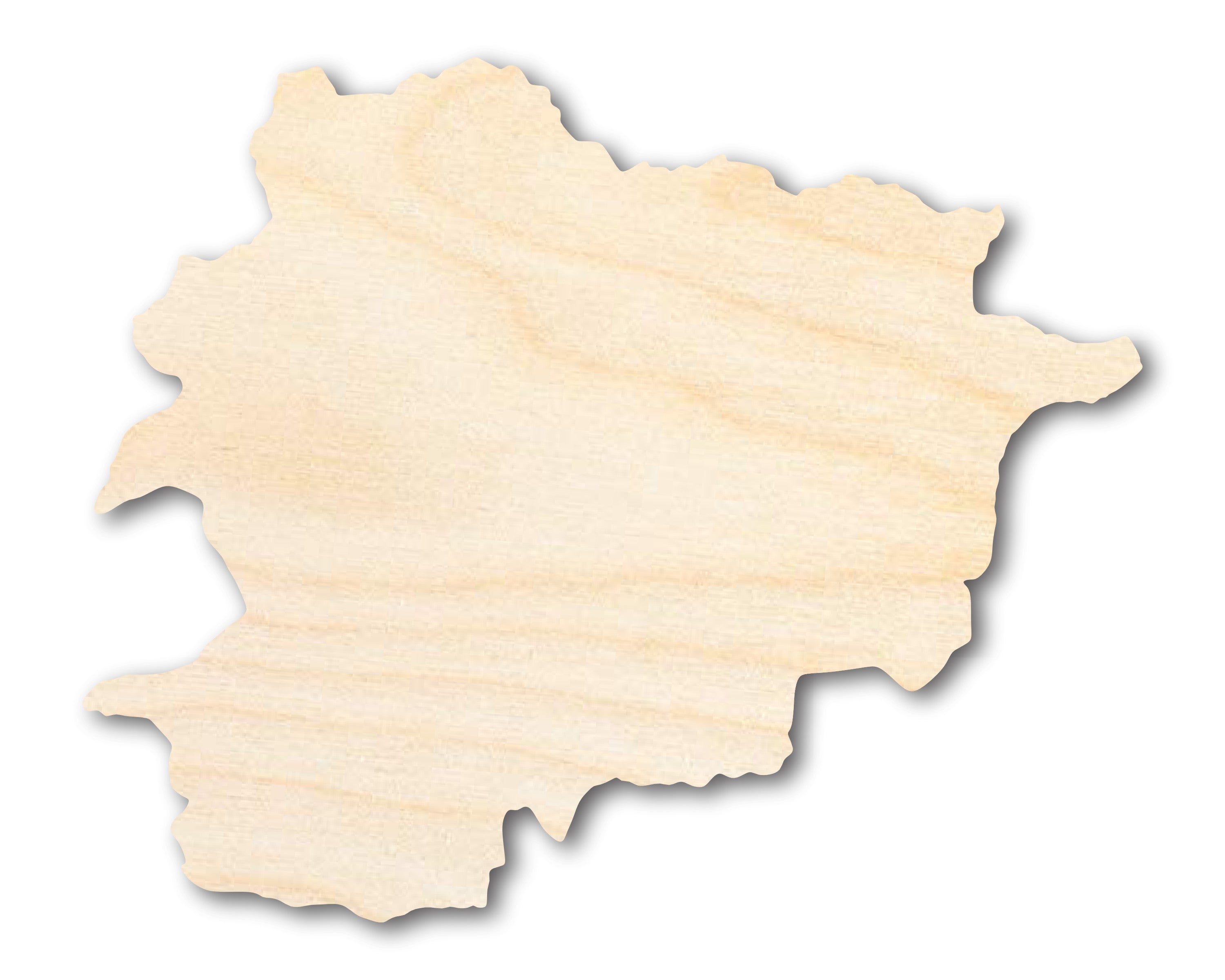 Unfinished DIY Craft Wood in the Shape of Andorra - Ideal for Up to 46 Do - It - Yourself Projects