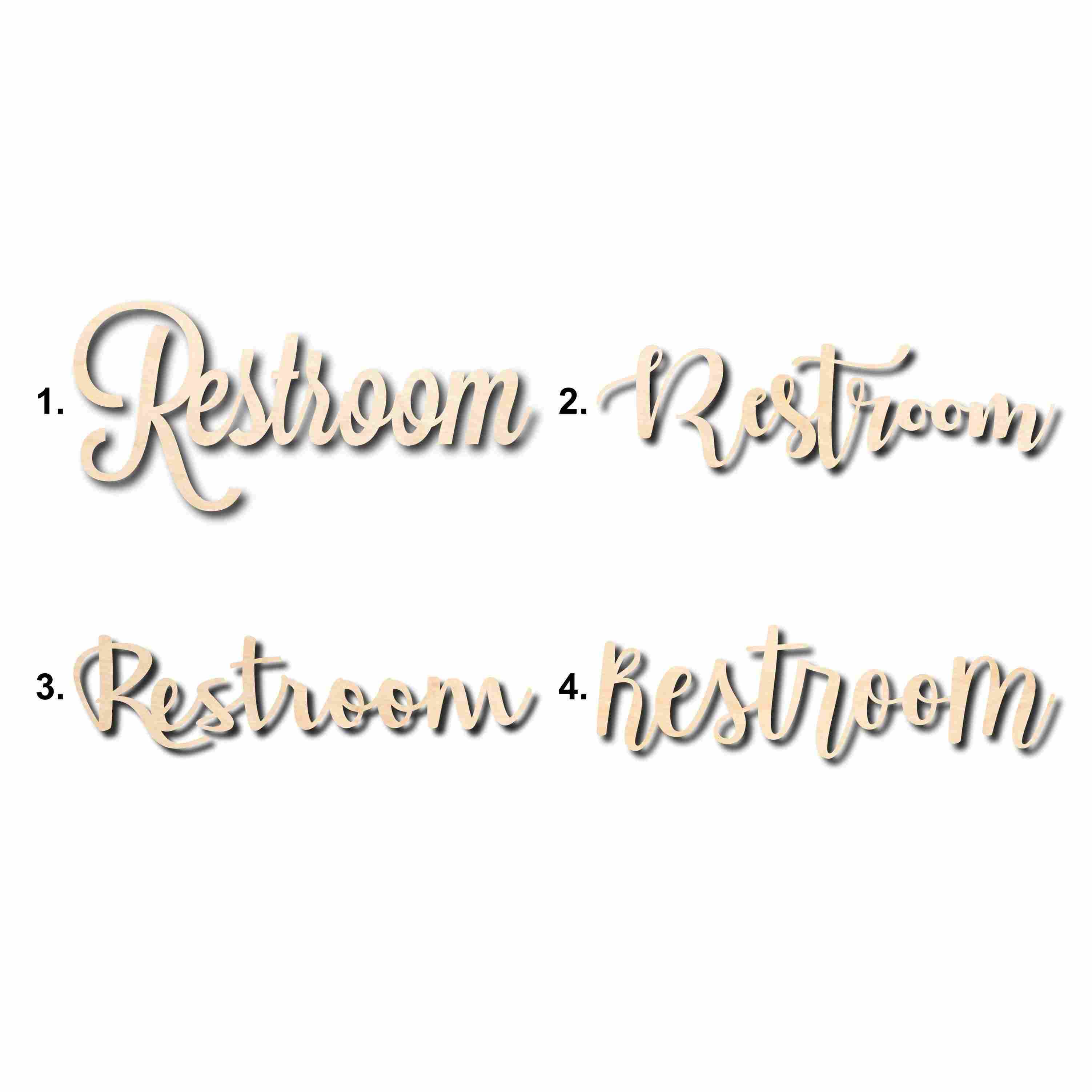 Unfinished Wood Cutout Restroom Sign for DIY Home Decor Crafting