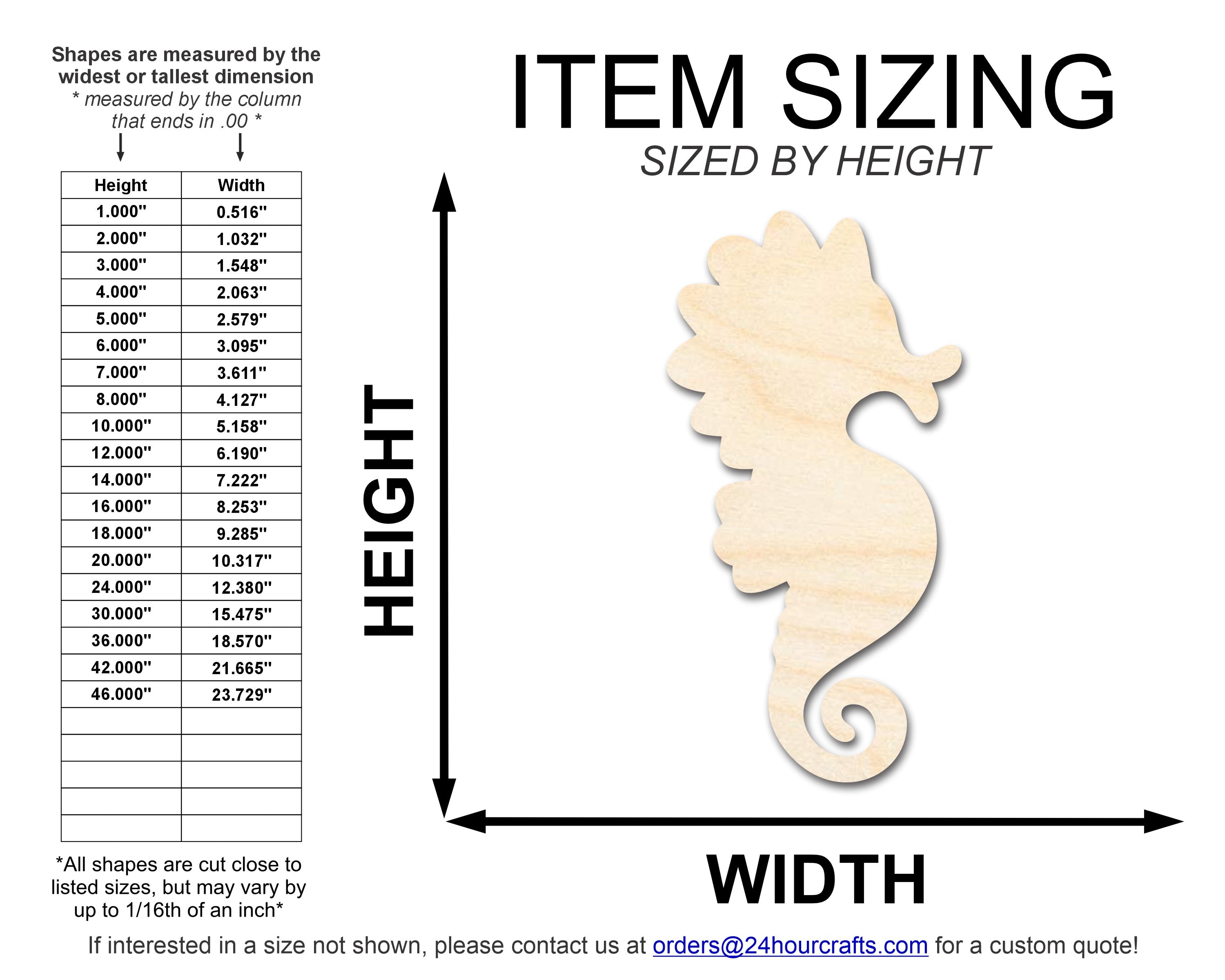 Unfinished Adorable Seahorse - Shaped DIY Craft Cutouts for Up to 46 DIY Projects