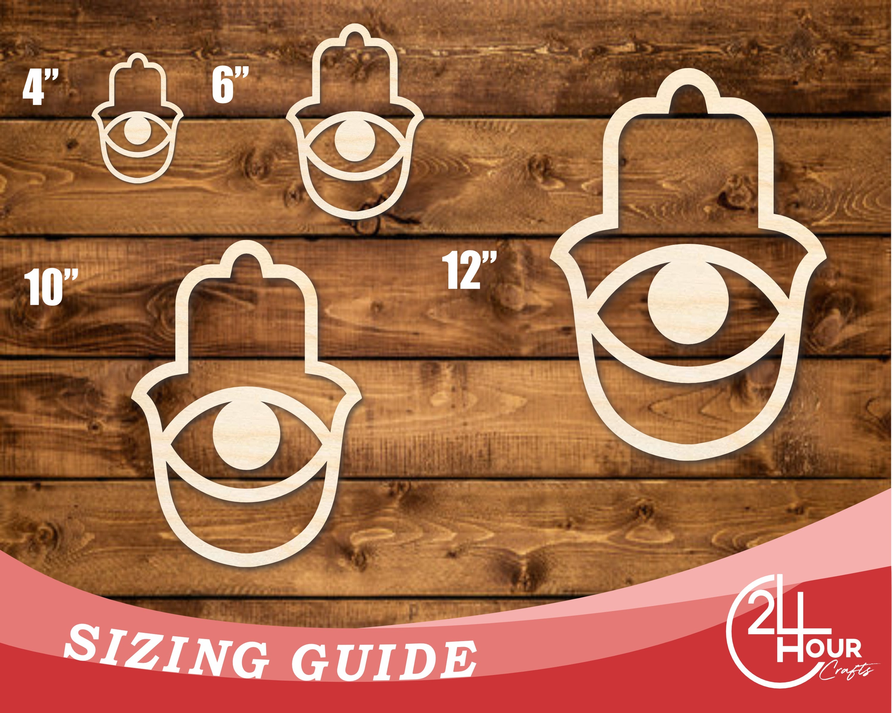 Unfinished DIY Craft Cutout in Hamsa Eye Shape, Up to 46 Pieces for Do - It - Yourself Projects