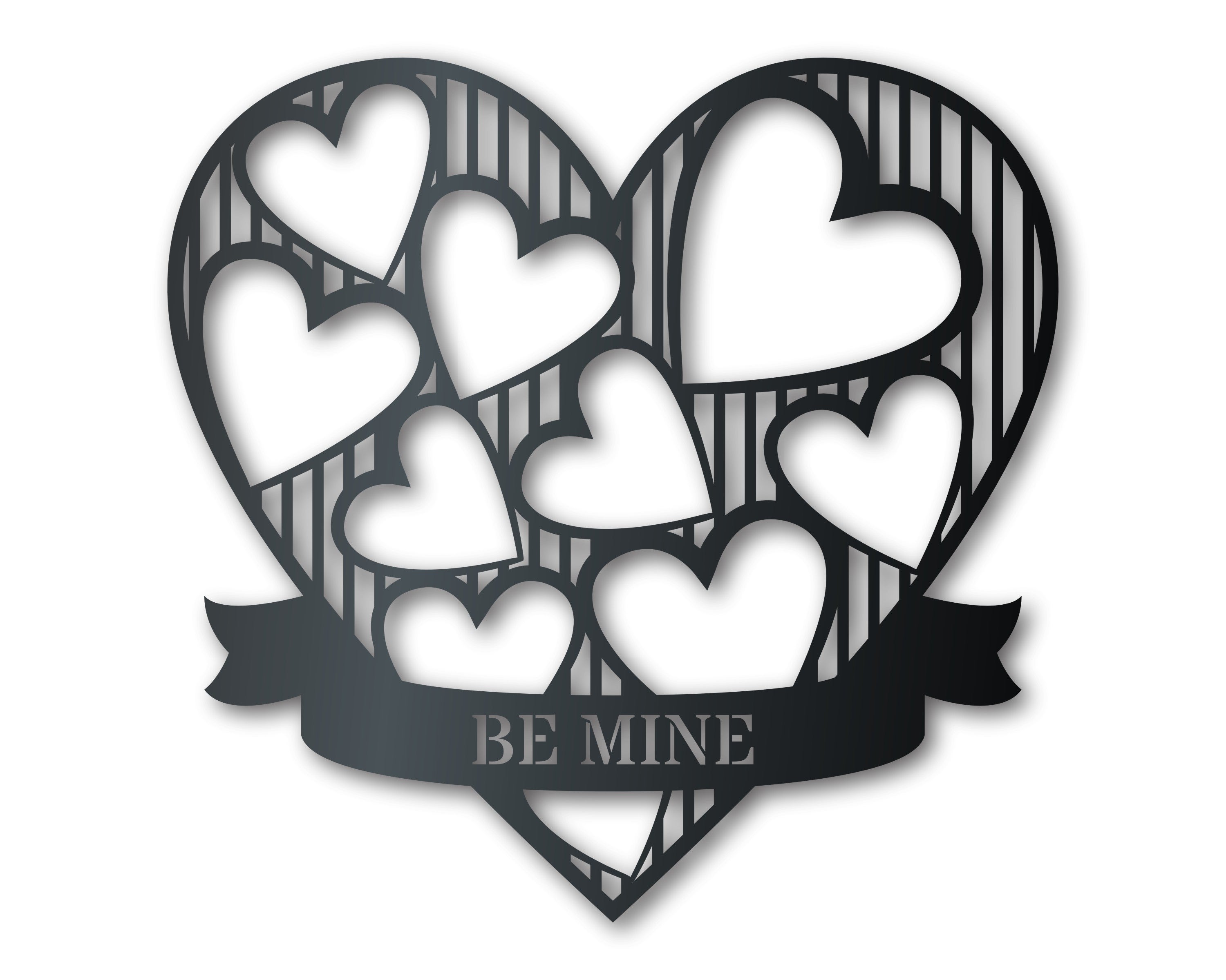 14 - Color Options Metal Wall Art Sign Featuring Heart of Hearts Design