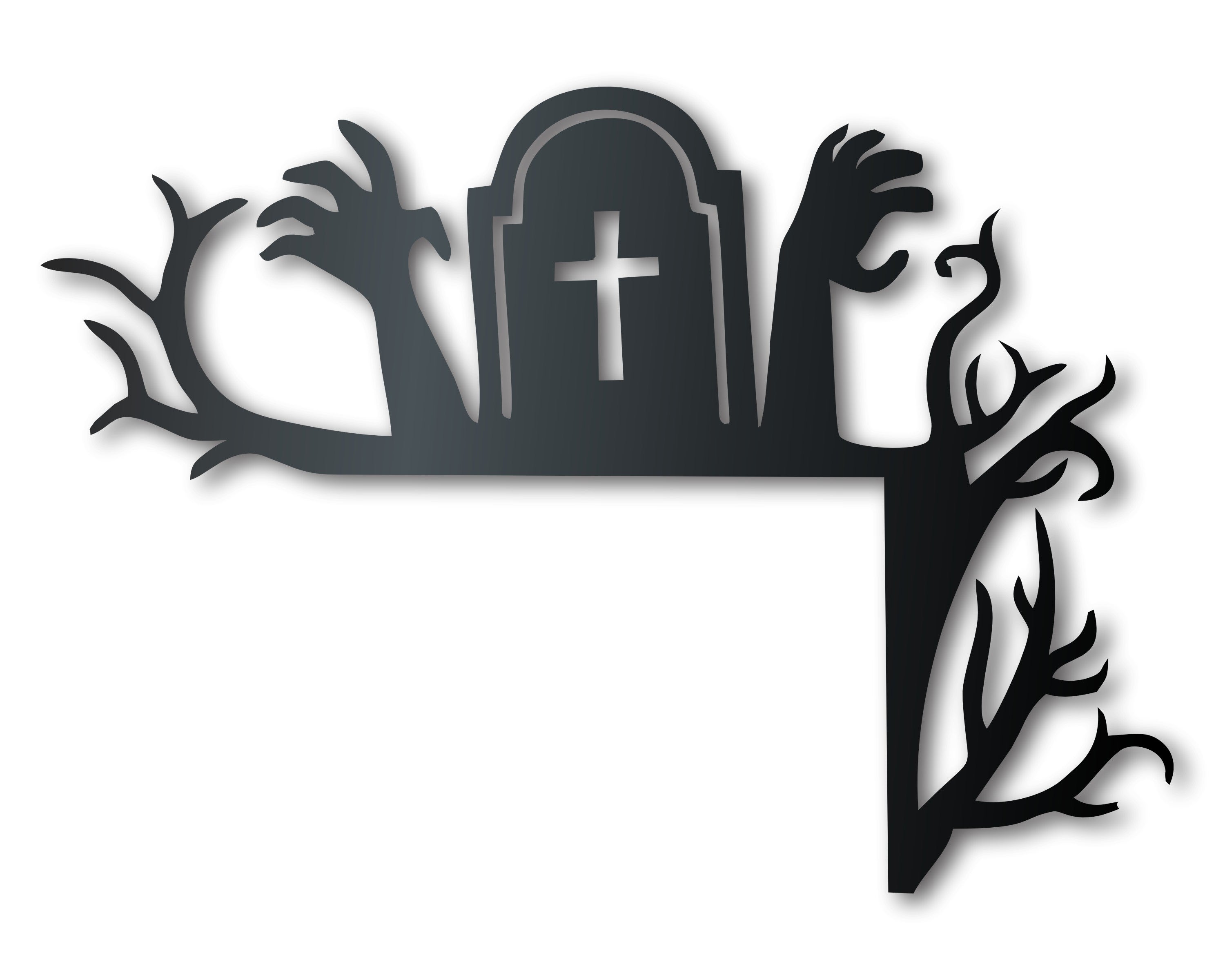 Customizable Metal Zombie Corner Wall Art for Indoor & Outdoor Use, 46 Sizes & 20+ Colors