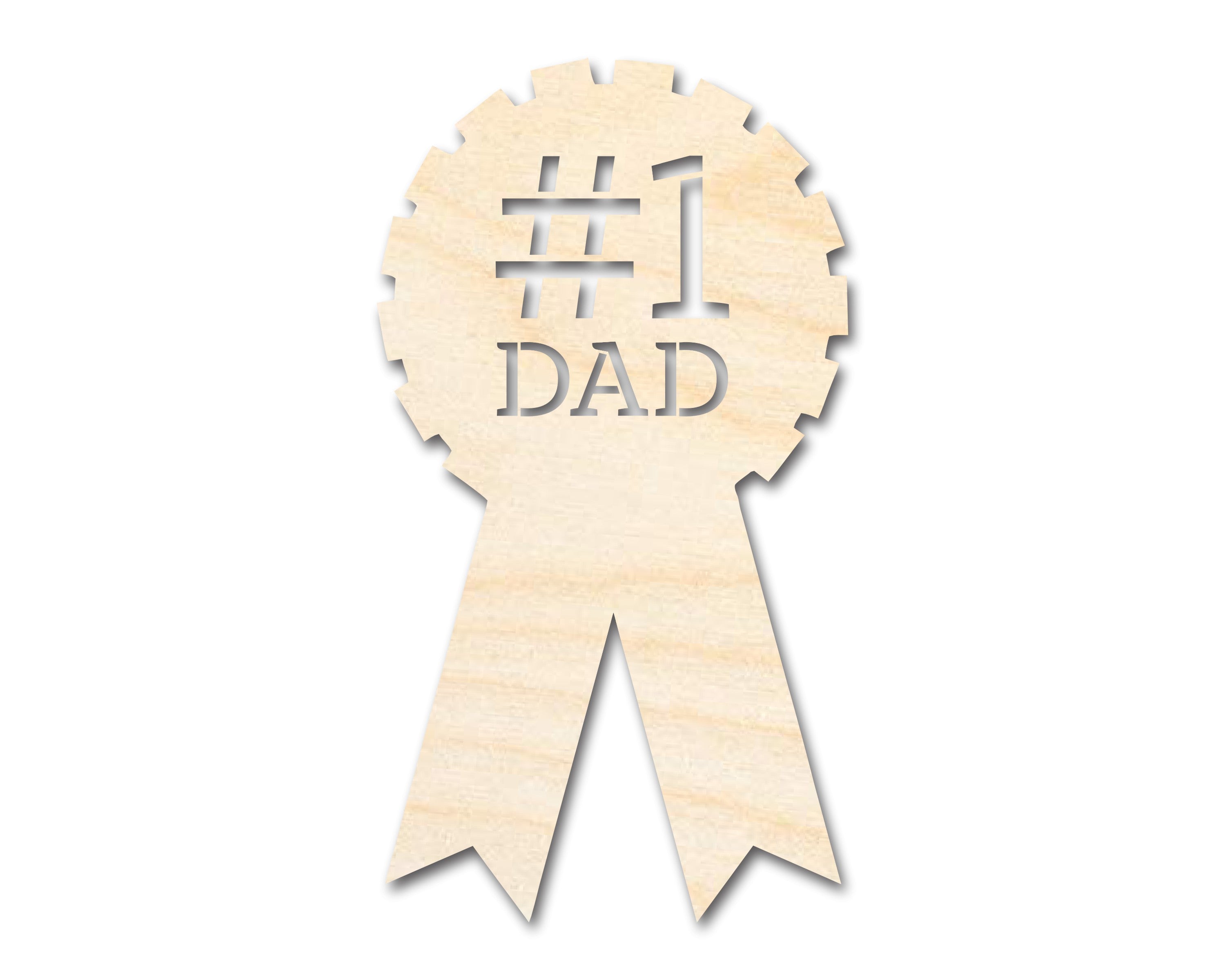 Unfinished Dad Ribbon - Shaped DIY Craft Cutouts, Ideal for Up to 46 DIY Projects