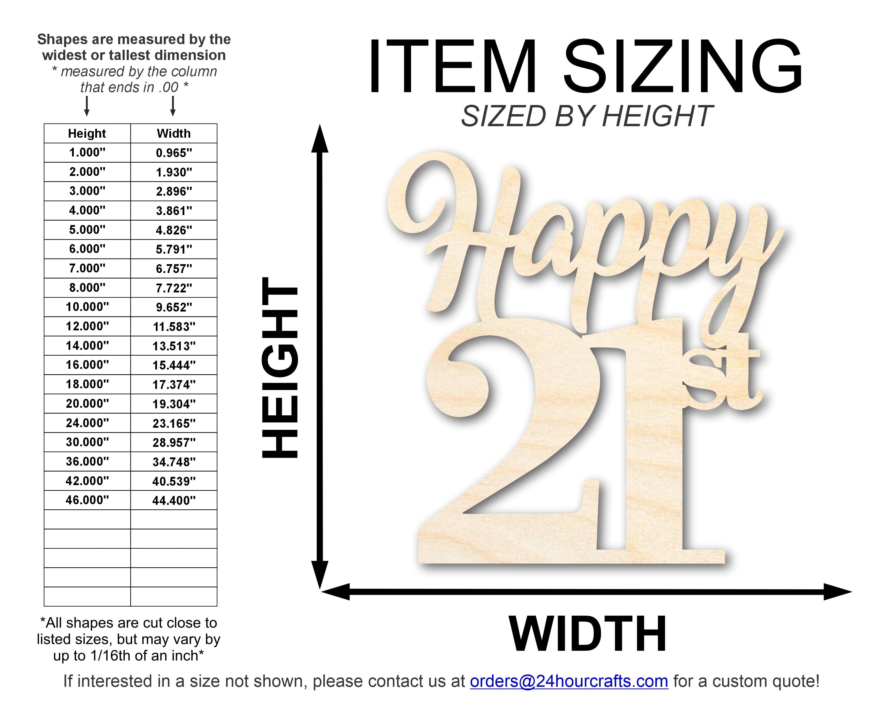 DIY Unfinished Happy 21st Shape Cutouts up to 46 DIY Crafts