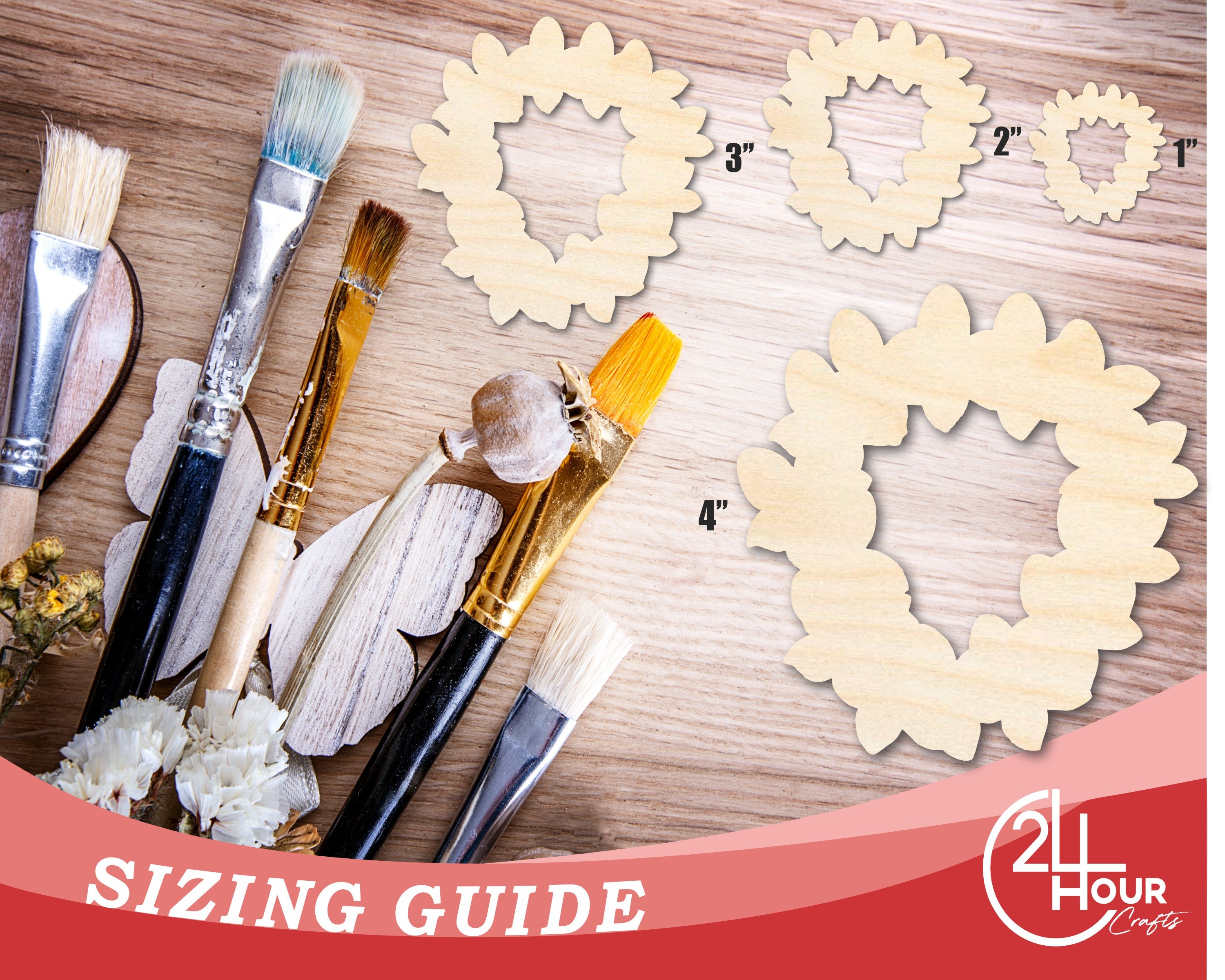 Unfinished DIY Hawaiian Lei Shape Craft Cutouts - Up to 46 Pieces for Do - It - Yourself Projects