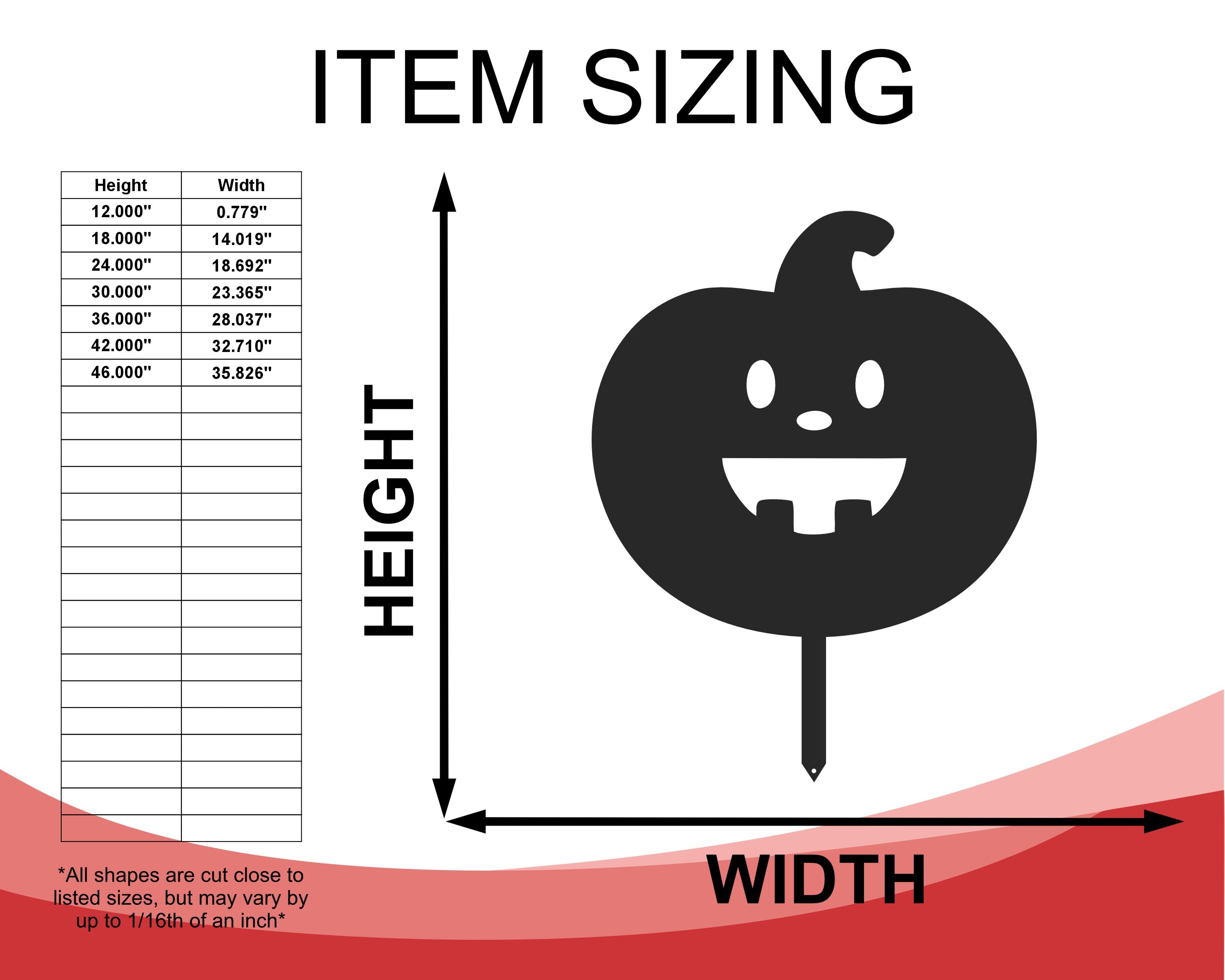 Decorative Metal Halloween Pumpkin Garden Stakes - Set of Three with Heights Up to 46 Inches and More Than 20 Color Choices
