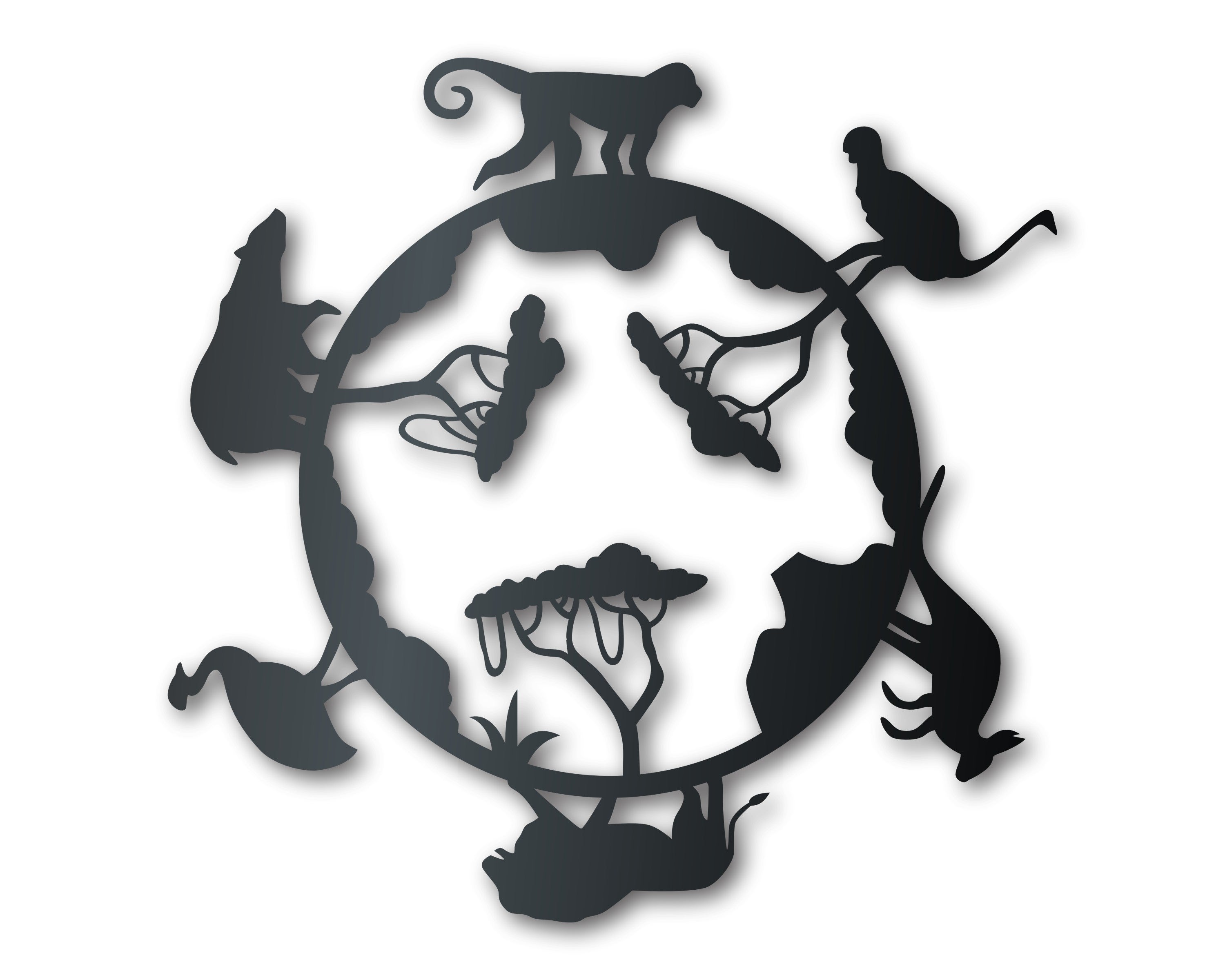 Customizable Metal Zoo Animals Wall Art | Indoor Outdoor | Up to 46 Inches | 20+ Color Options