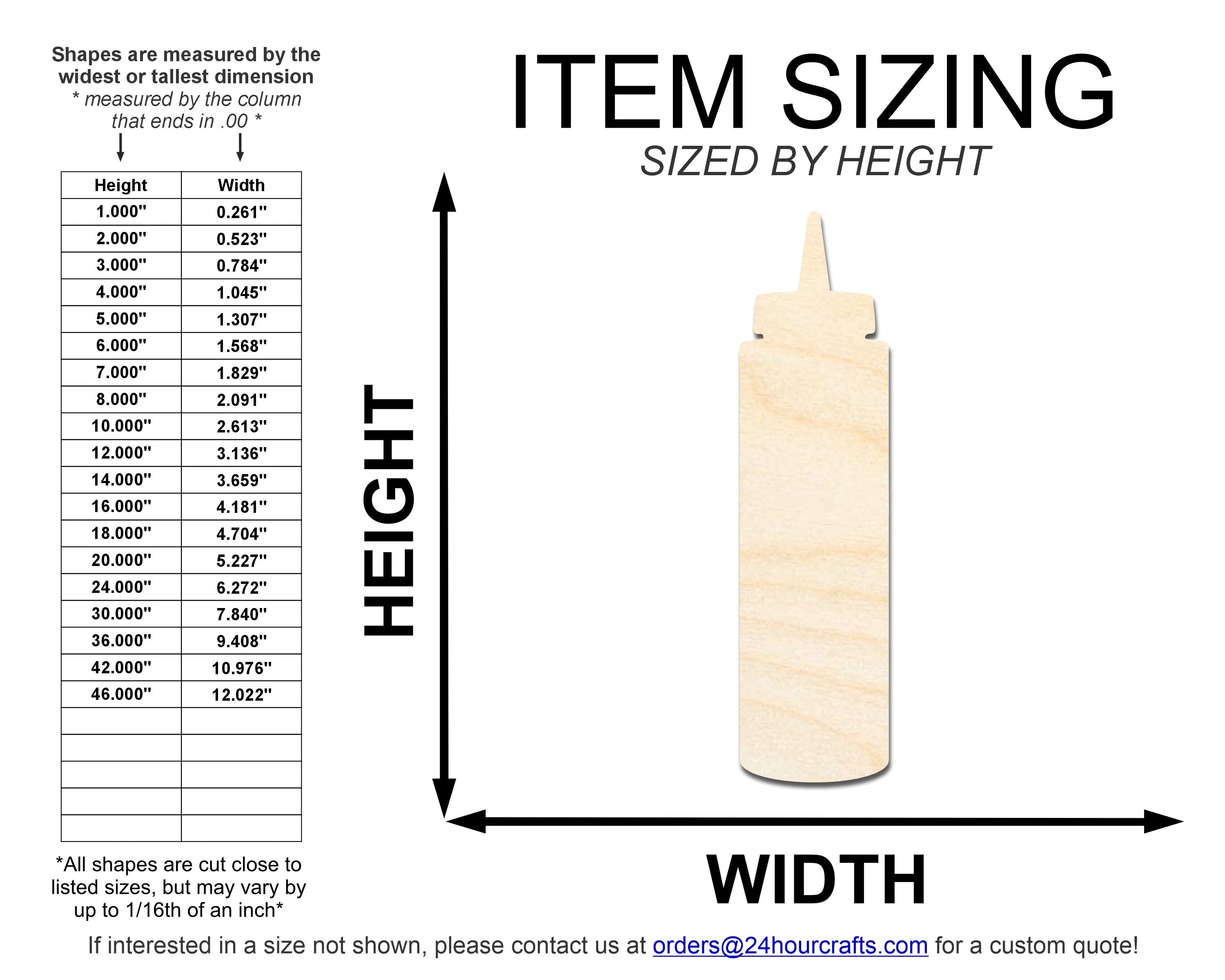 DIY Unfinished Condiment Bottle Shape Cutouts - Up to 46 Pieces for Crafts