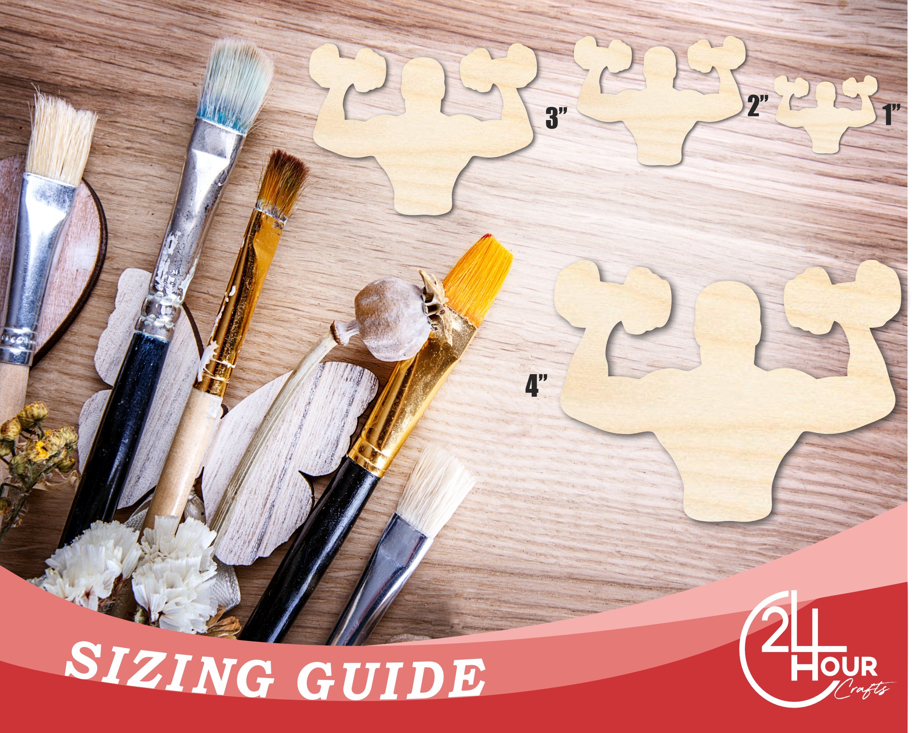 Unfinished DIY Craft Cutout in Body Builder Shape | Up to 46 DIY Options
