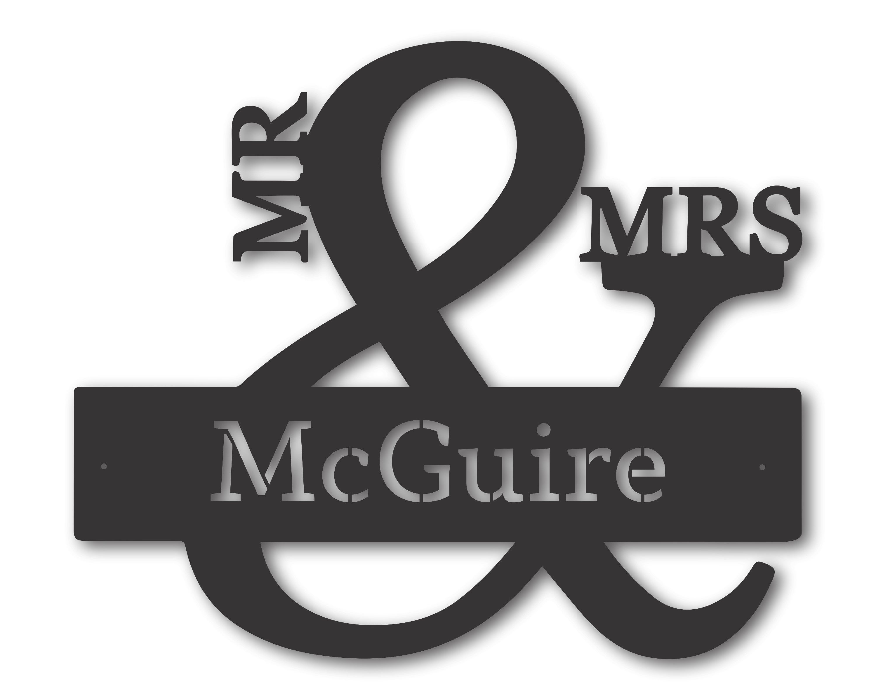 Customizable Metal Mr & Mrs Wall Art for Wedding Decor