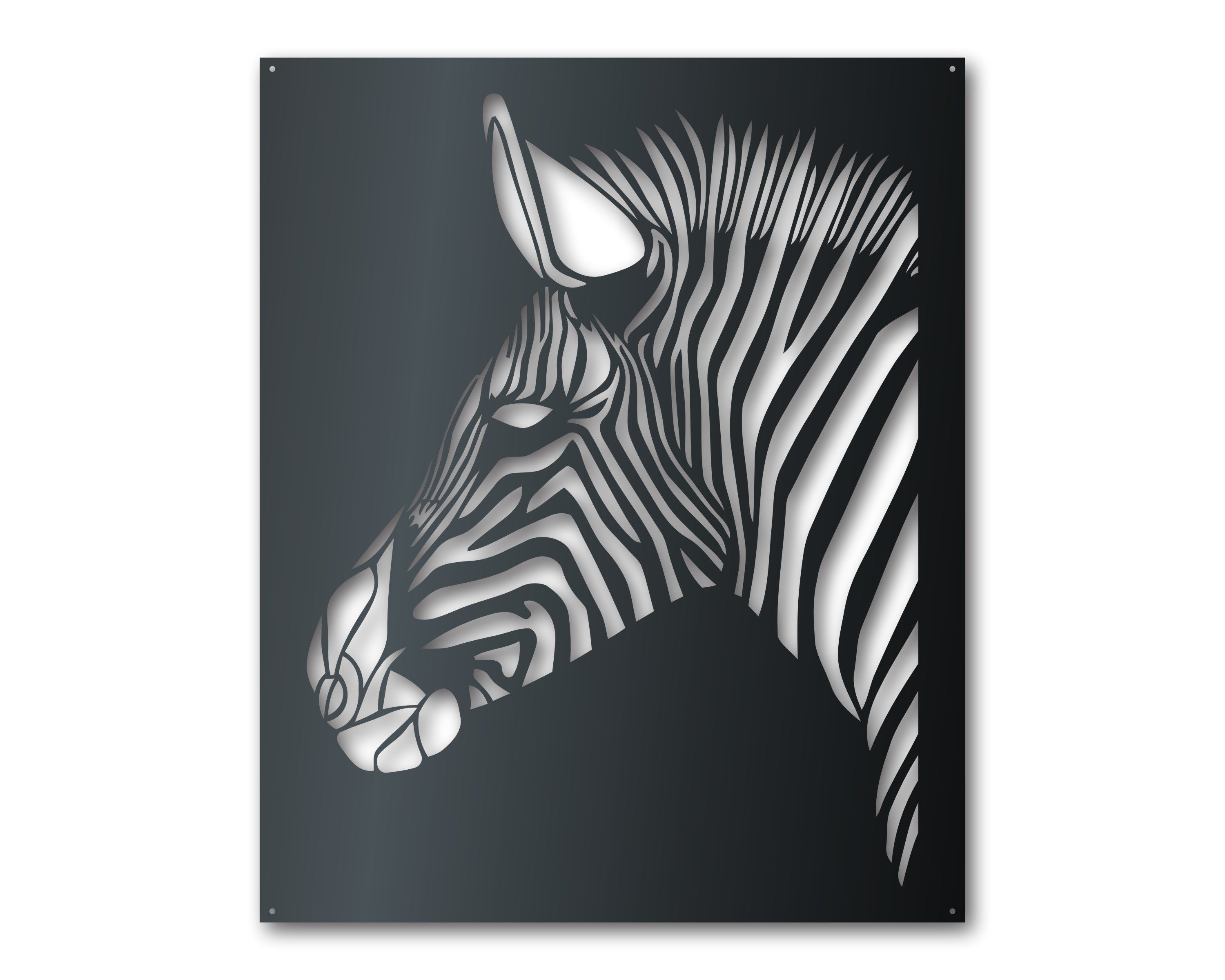 Durable Metal Zebra Panel Wall Art for Nursery or Kids' Room