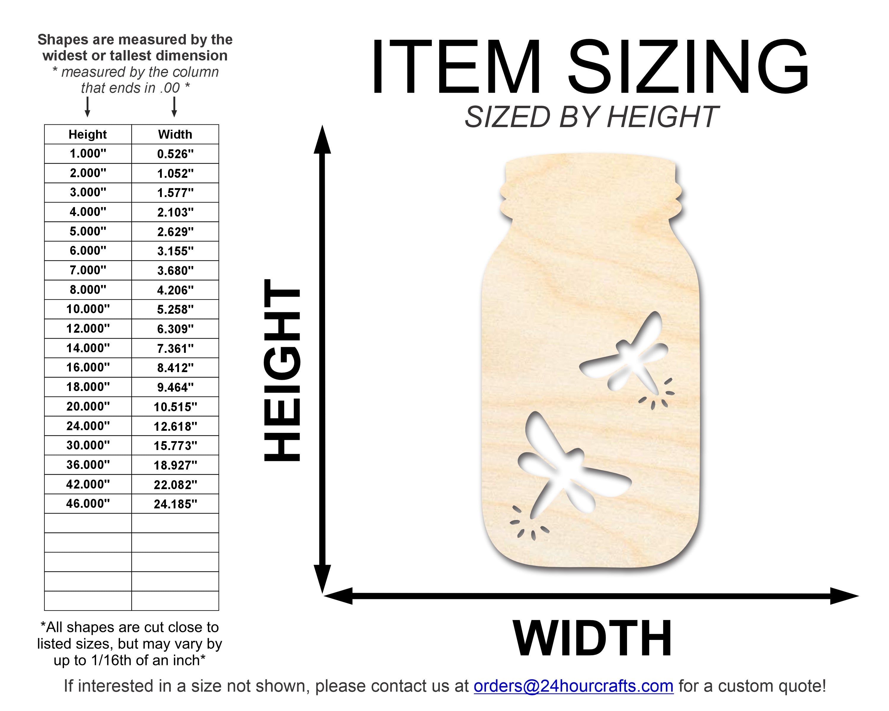 Unfinished DIY Craft Cutout in Firefly Jar Shape - Up to 46 Pieces for Do - It - Yourself Projects