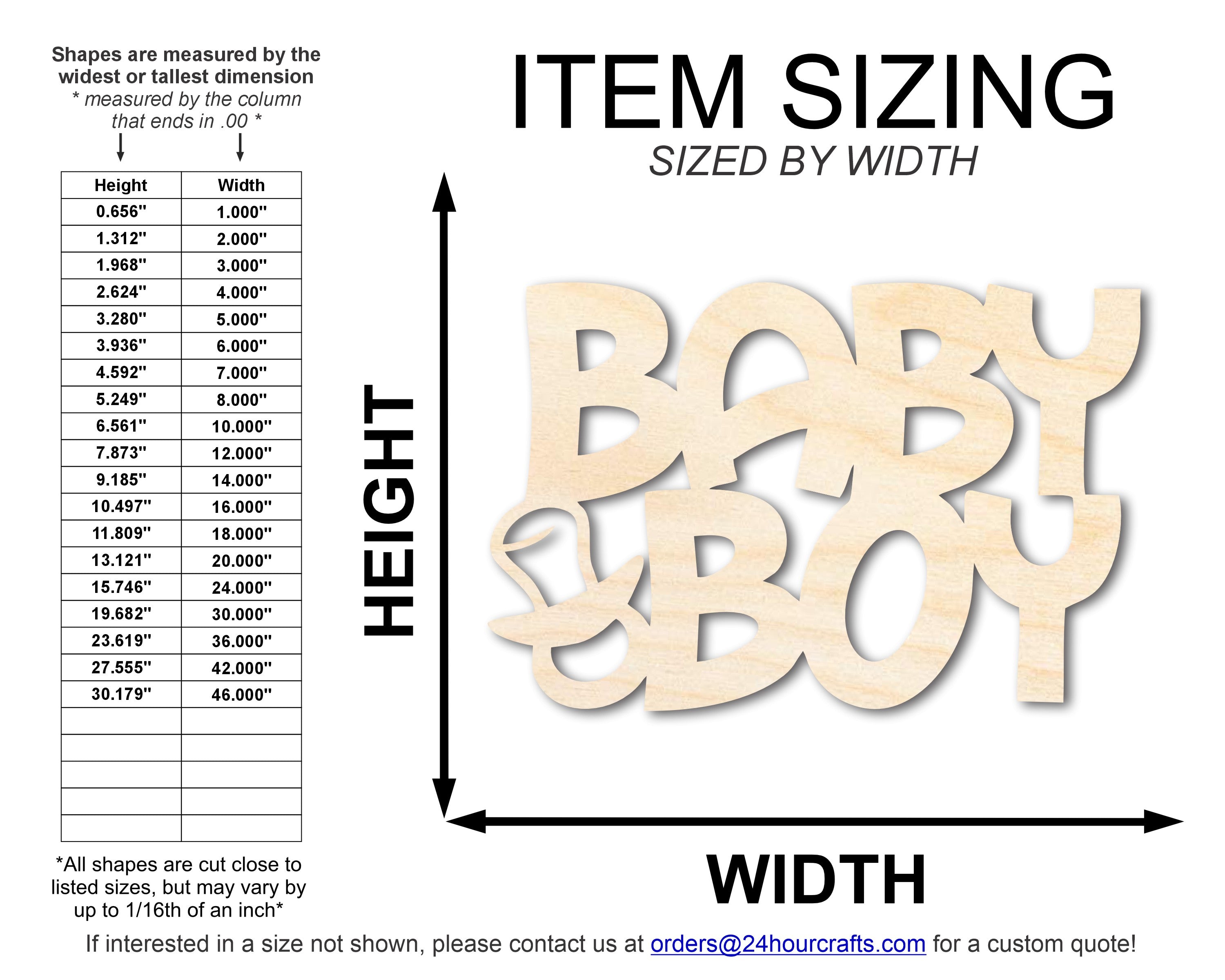 Unfinished DIY Craft Cutout in Baby Boy Sign Shape | Up to 46 Inches for Do - It - Yourself Projects