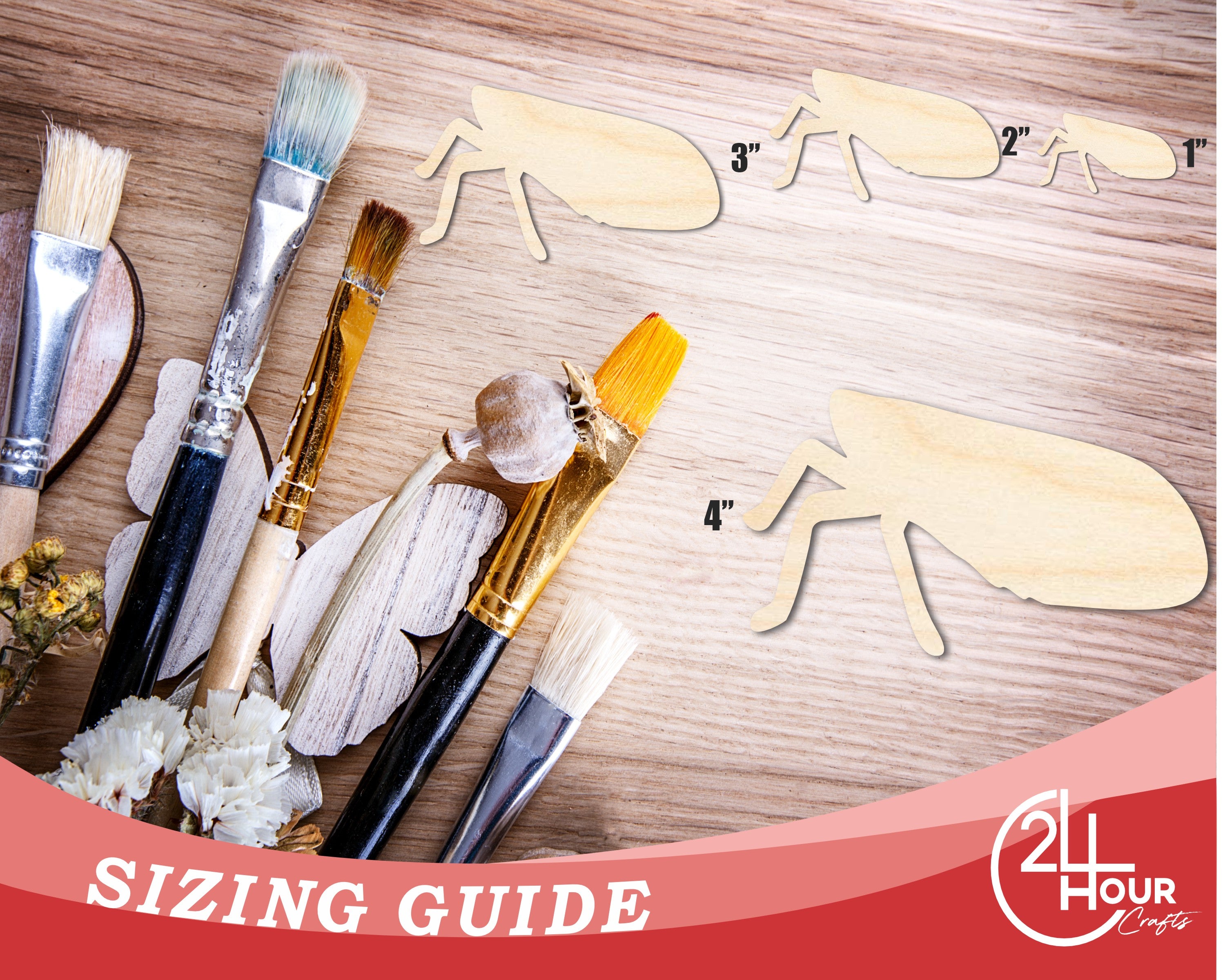 Unfinished DIY Craft Cutout in Lanternfly Shape | Up to 46 Pieces for Do - It - Yourself Projects