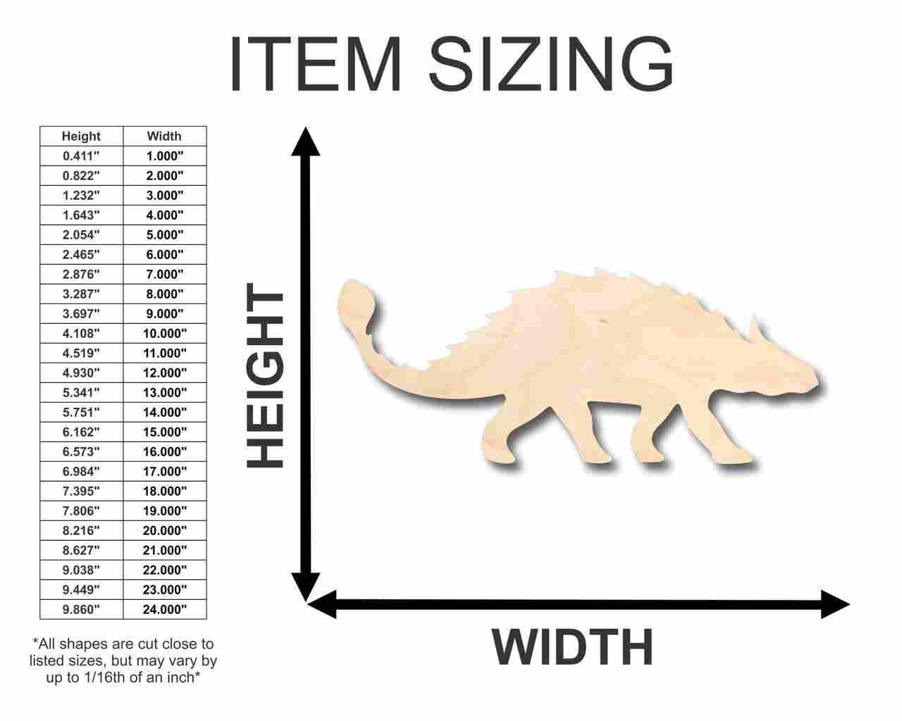 DIY Unfinished Wood Ankylosaurus Shape for Dinosaur Crafts up to 46