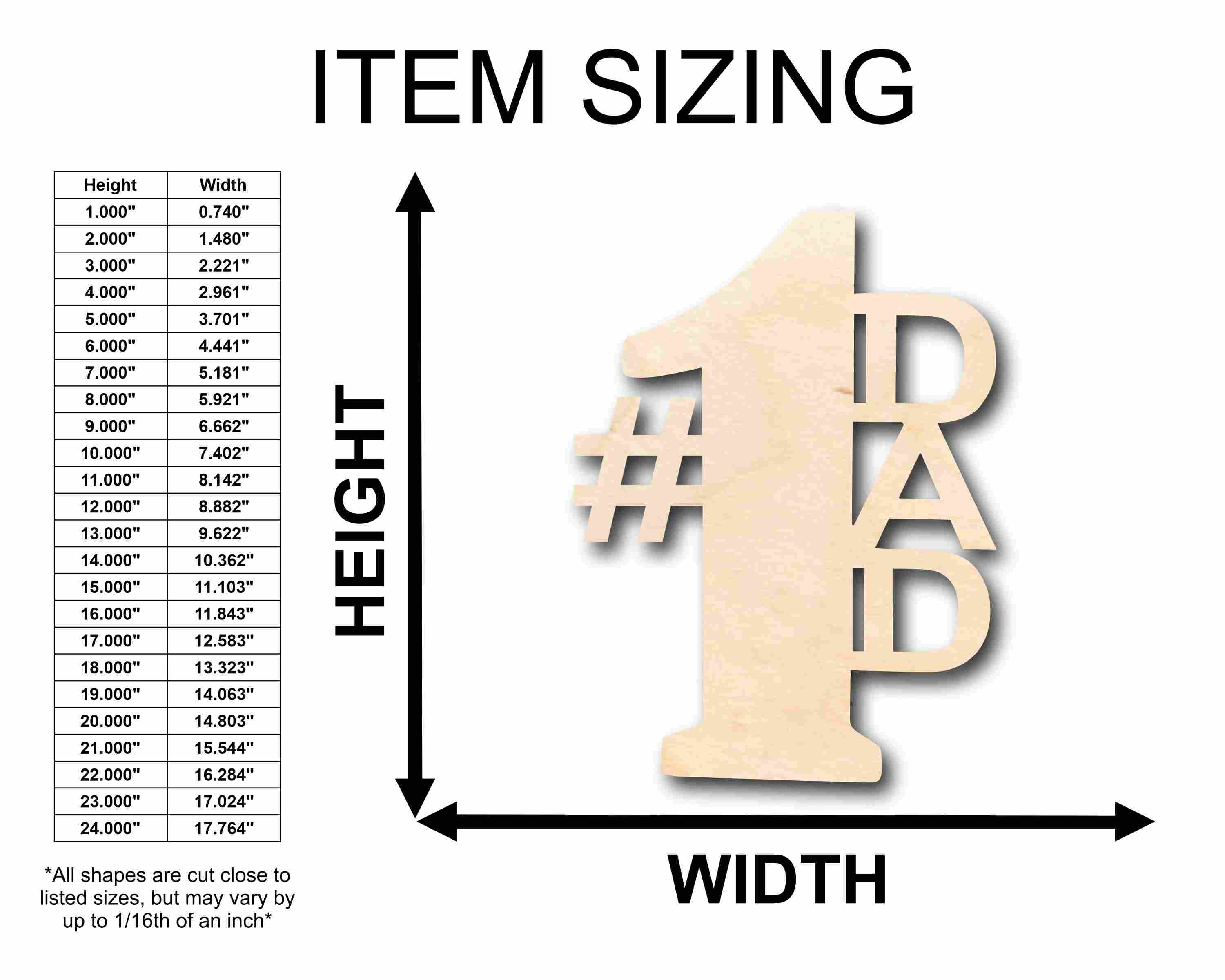 DIY Handmade Craft - Unfinished Wood Cutout for #1 Dad Father's Day Decor