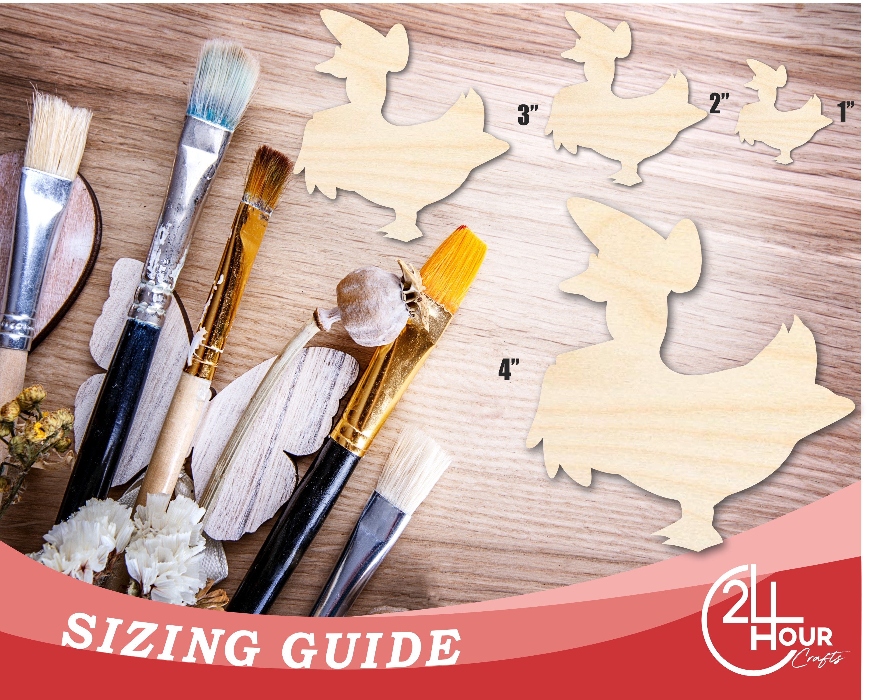 DIY Unfinished Mother Goose Wood Cutout Shape - Up to 46 Sizes for Crafts