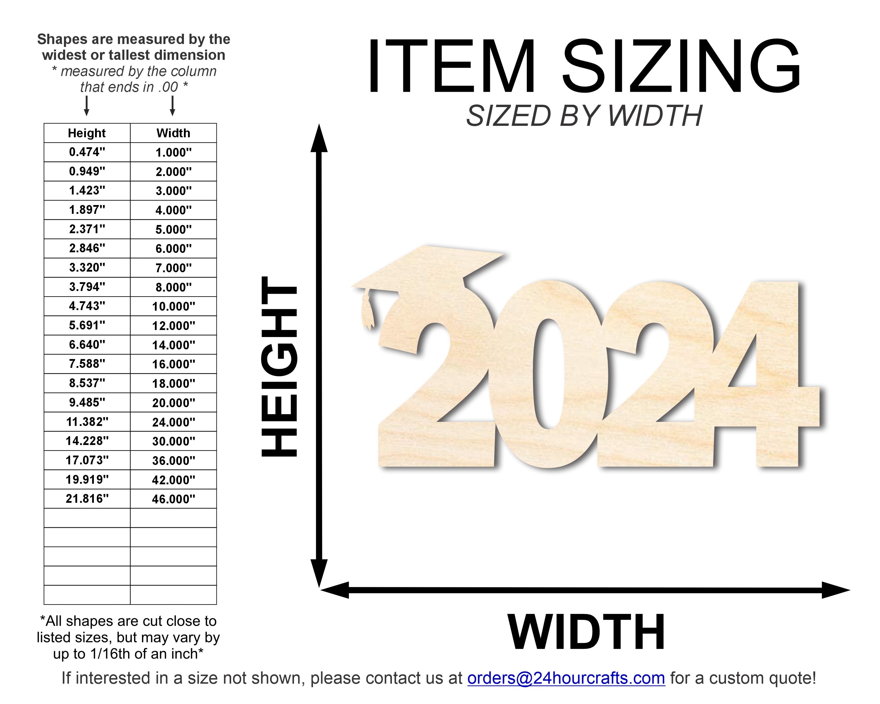 Unfinished 2024 Graduation - Shaped DIY Craft Cutouts for Up to 46 Do - It - Yourself Projects