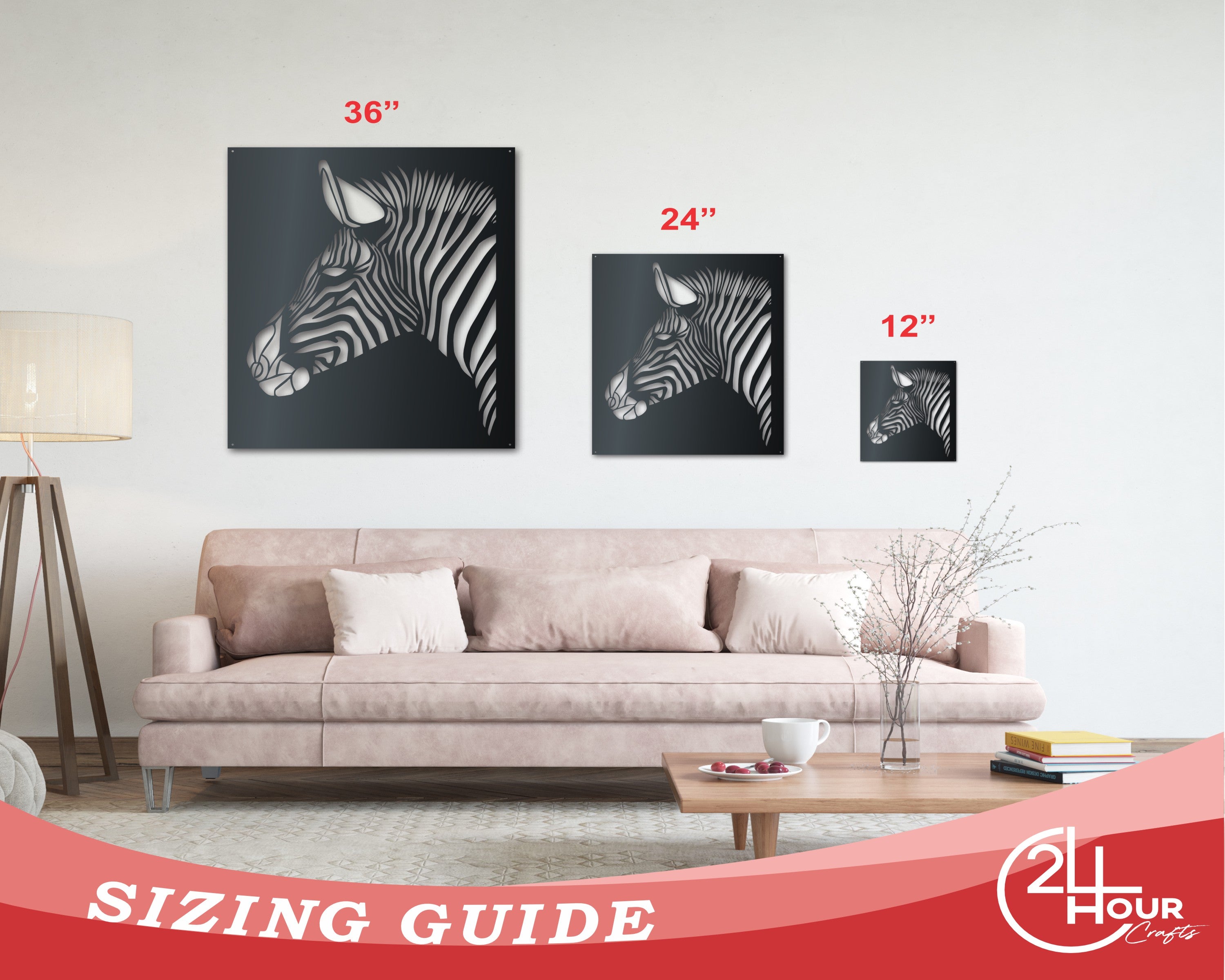 Durable Metal Zebra Panel Wall Art for Nursery or Kids' Room