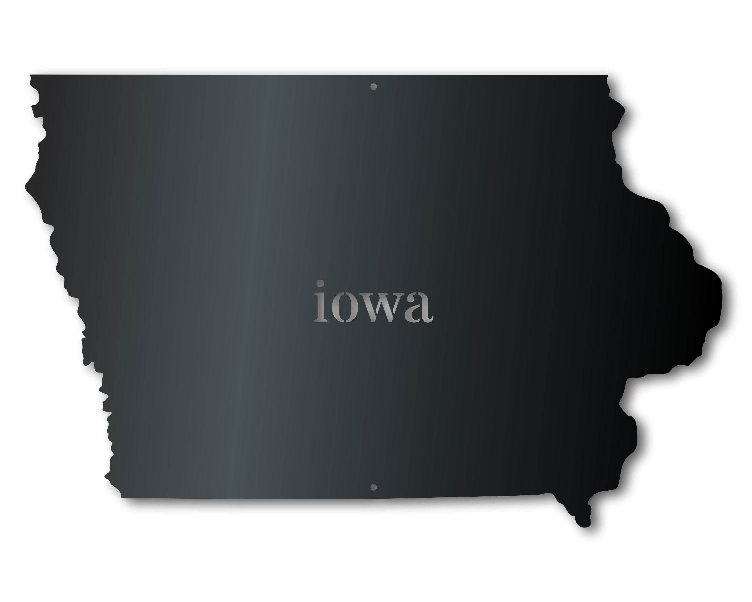 Customizable Metal Iowa Wall Art - 14 Color Choices, 12 - 46 Inches