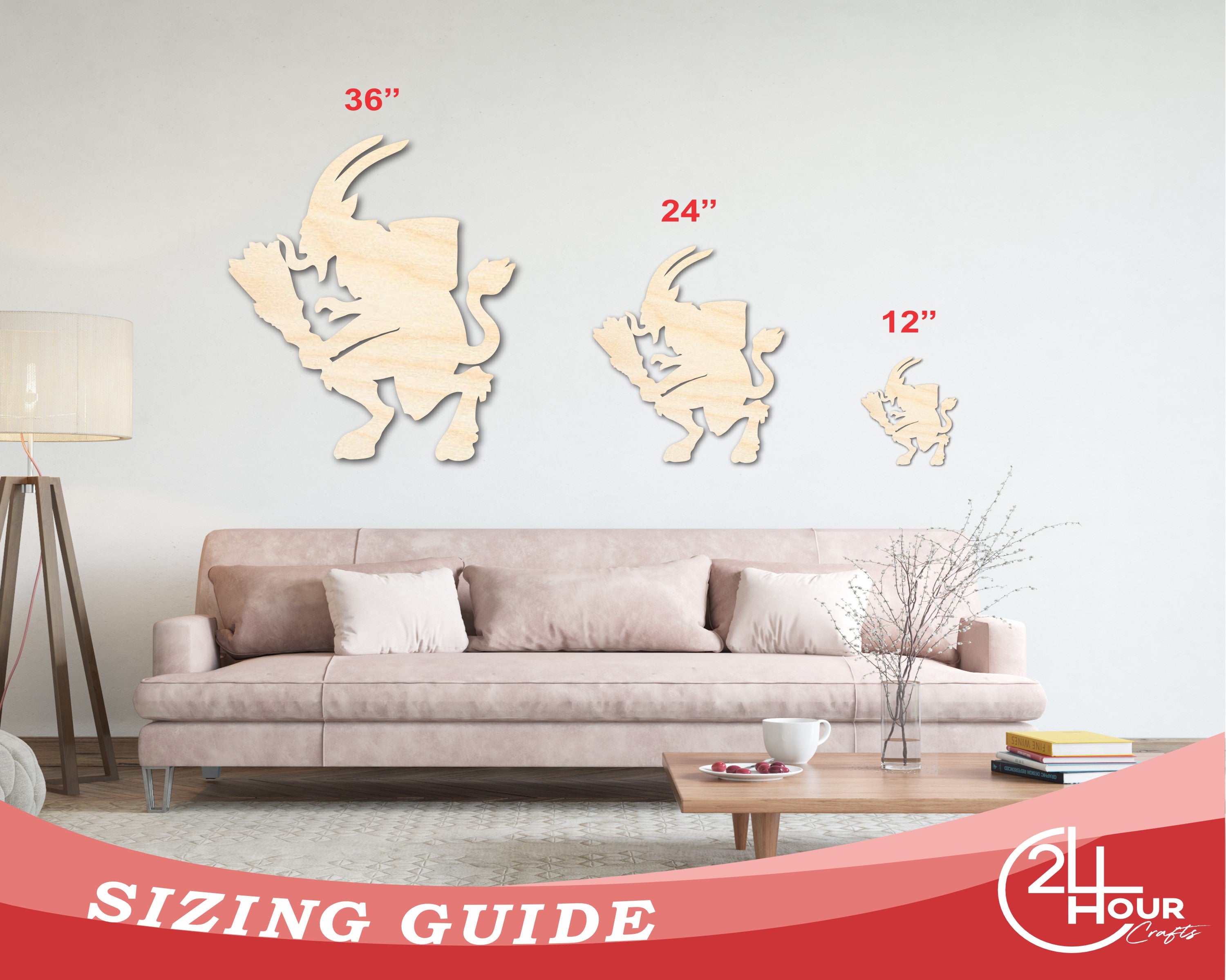 DIY Unfinished Krampus Shape Craft Cutout in Sizes up to 36 Inches