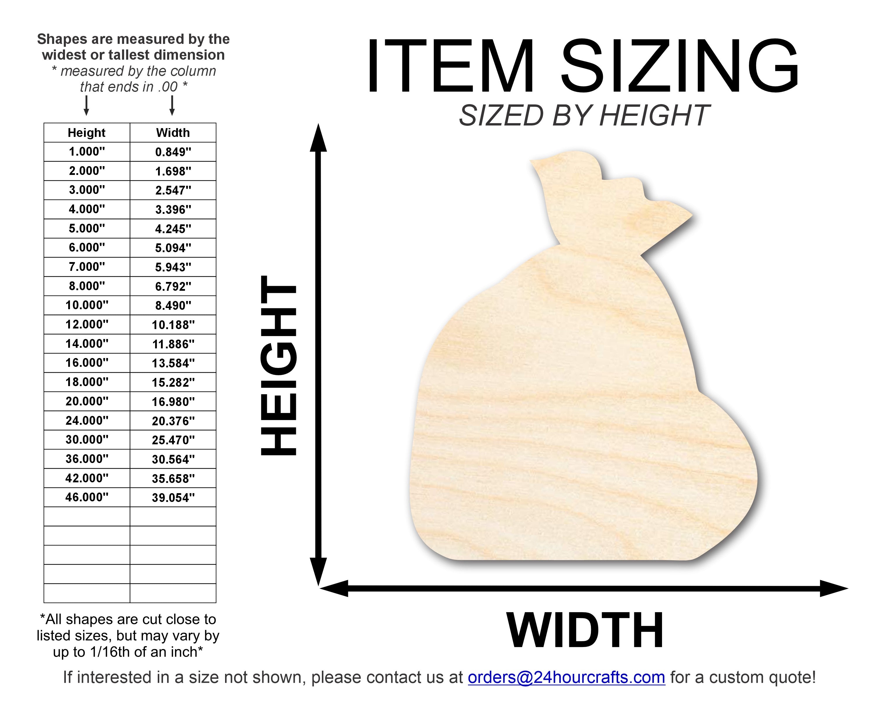 Unfinished DIY Craft Cutouts in Trash Bag Shape - Up to 46 Pieces for Do - It - Yourself Projects