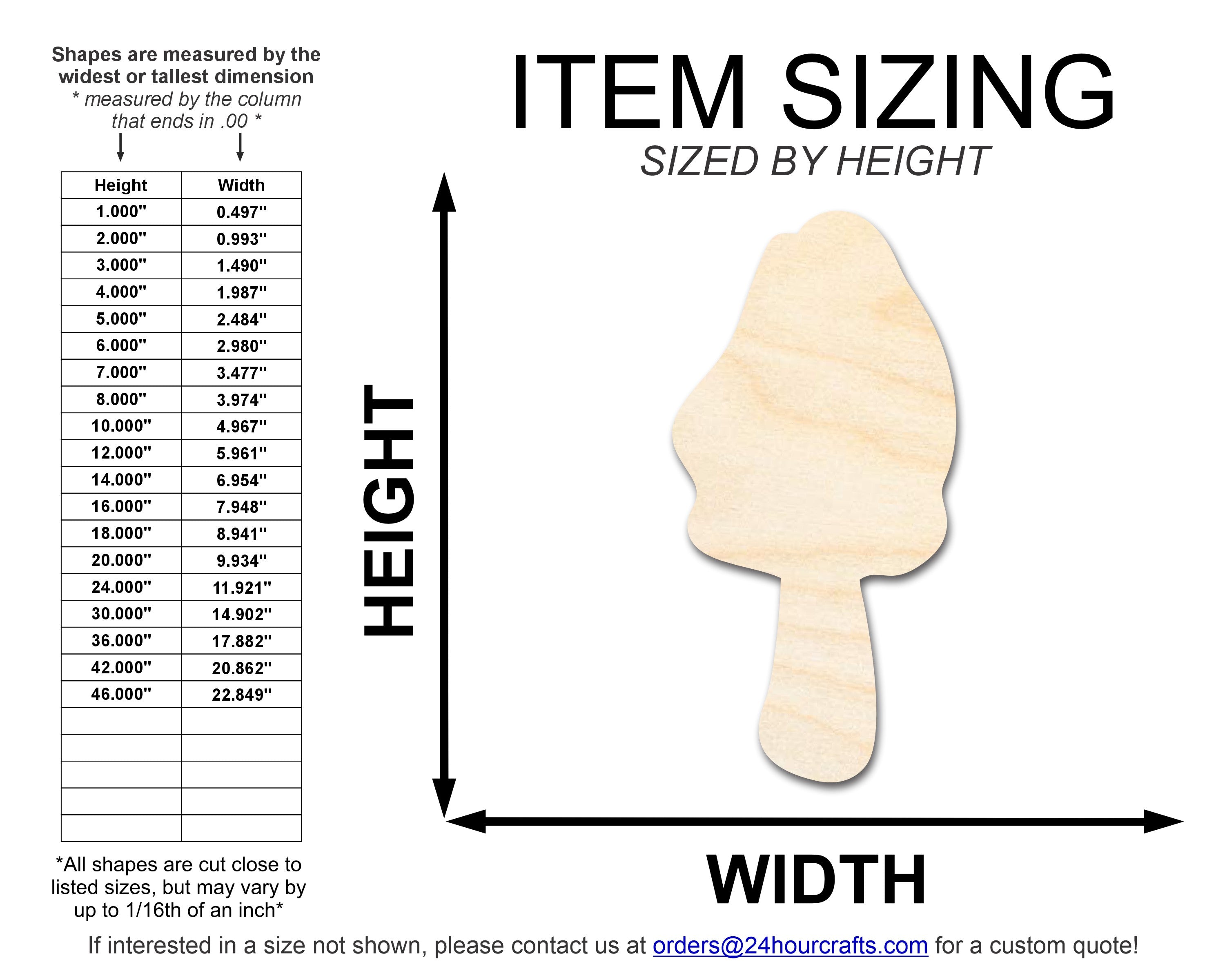 DIY Unfinished Morel Mushroom Silhouette Cutouts - Up to 46 Sizes