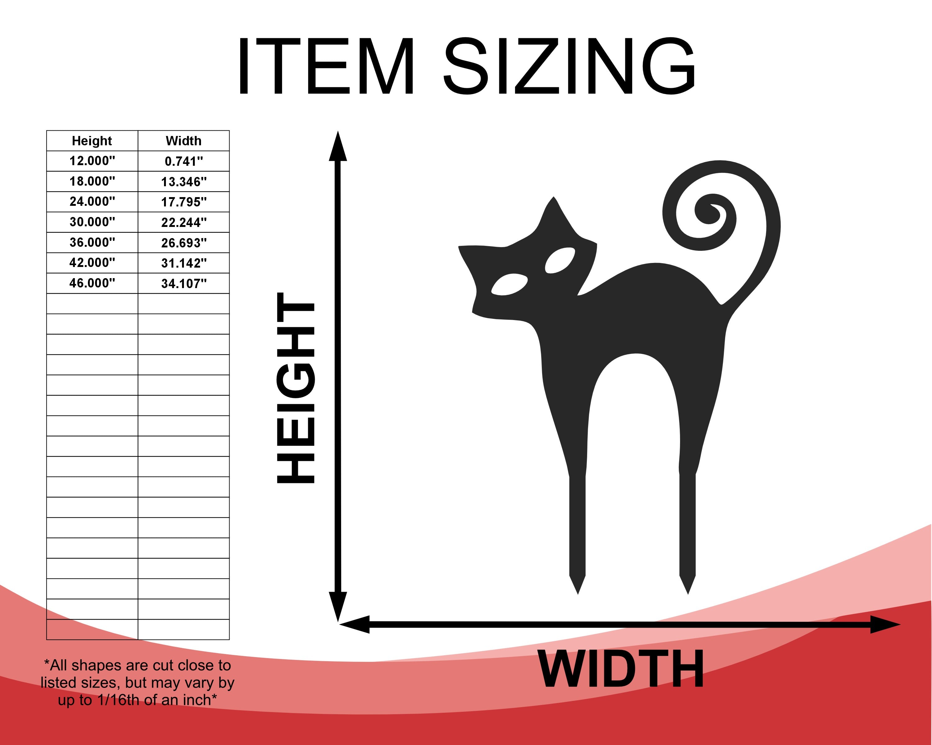 Metal Outdoor Halloween Cat Garden Decorative Stakes - Set of Three with Up to 46 Inches Height and More Than 20 Color Choices