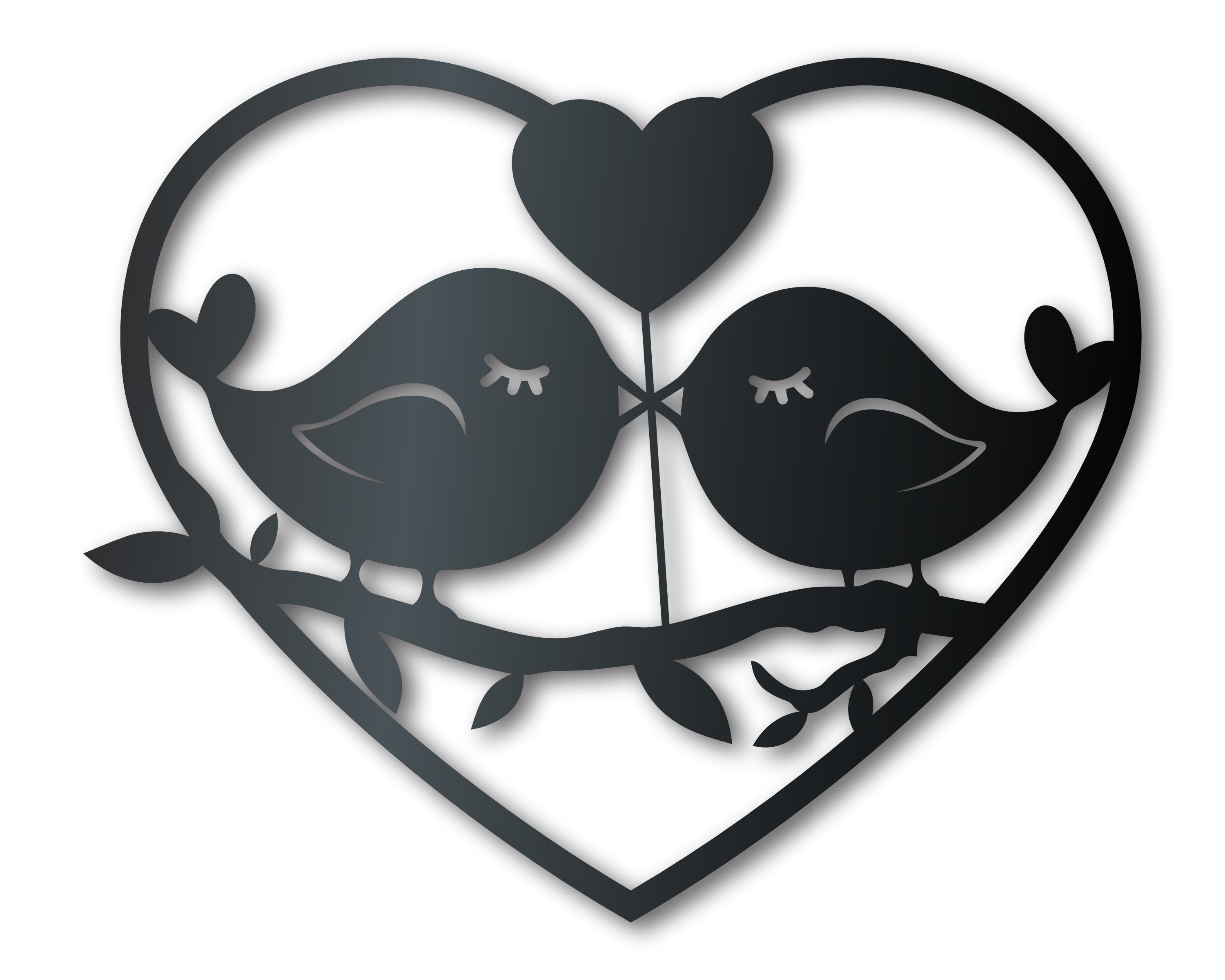 Decorative Metal Wall Art of Love Birds - Metal Love Sign with 14 Different Color Choices, Ideal for Valentine's Day, Weddings, and Anniversaries